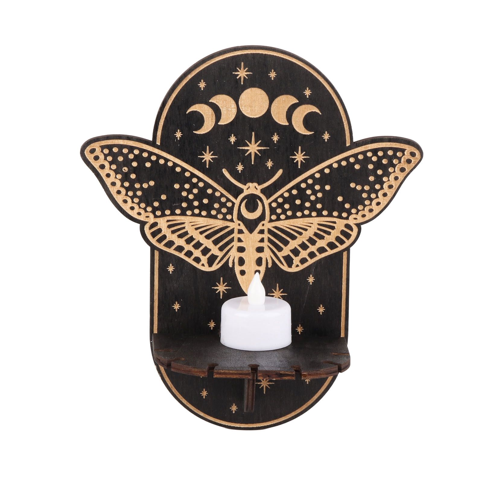 Wooden Candle Holder Hanging Decoration LED Animal Candlestick Crystal Display Stand for Meditation Home Decor - Image 1