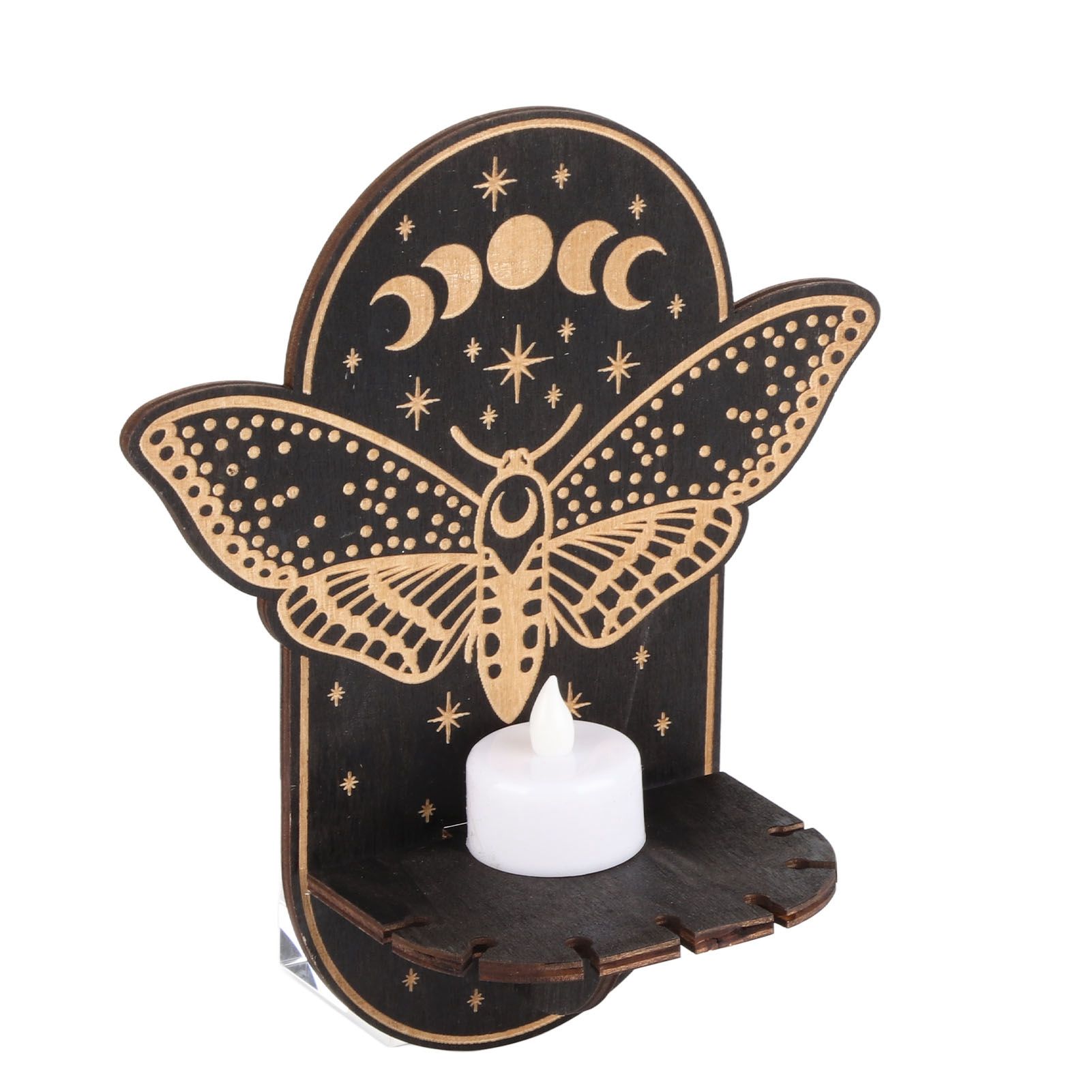 Wooden Candle Holder Hanging Decoration LED Animal Candlestick Crystal Display Stand for Meditation Home Decor - Image 2