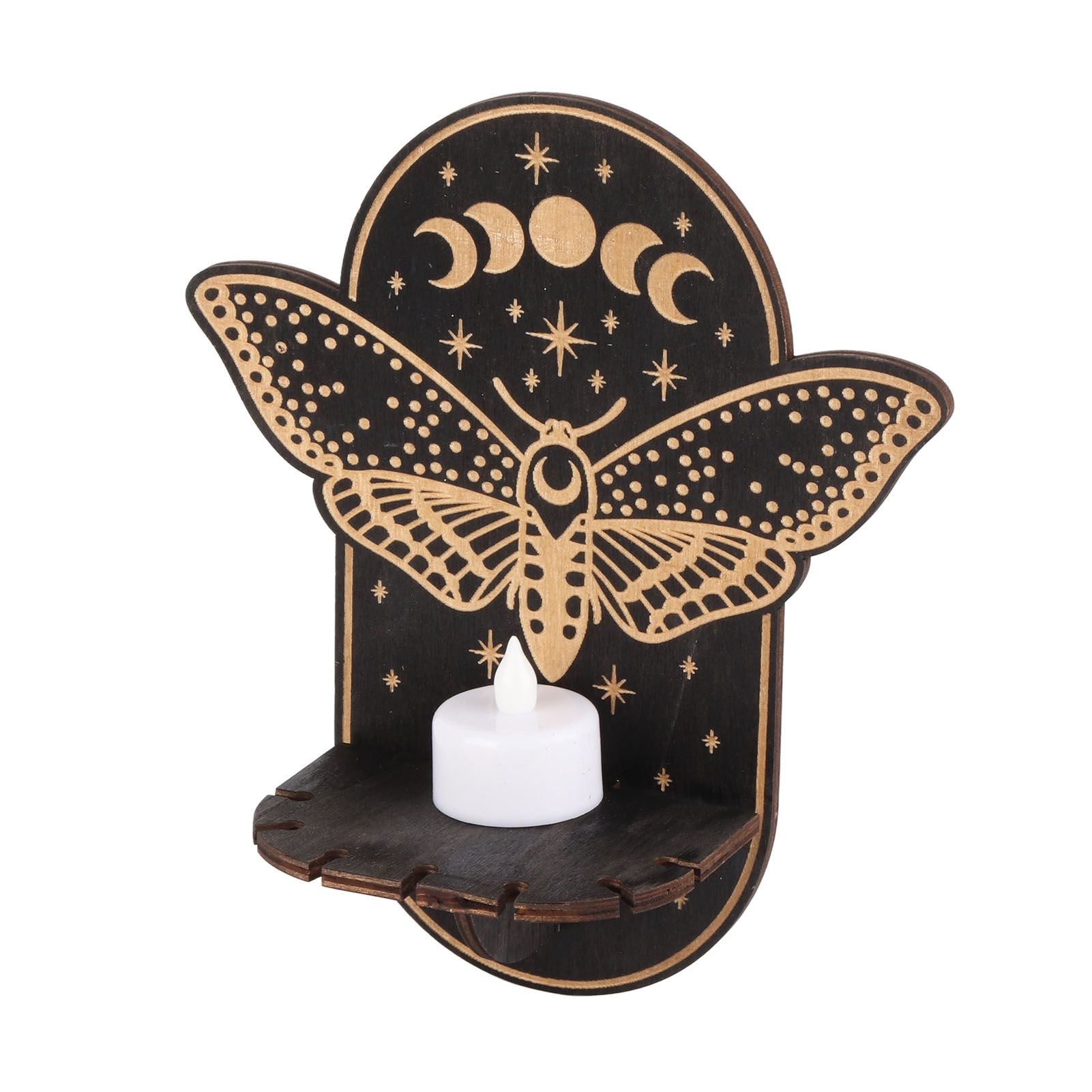 Wooden Candle Holder Hanging Decoration LED Animal Candlestick Crystal Display Stand for Meditation Home Decor - Image 3