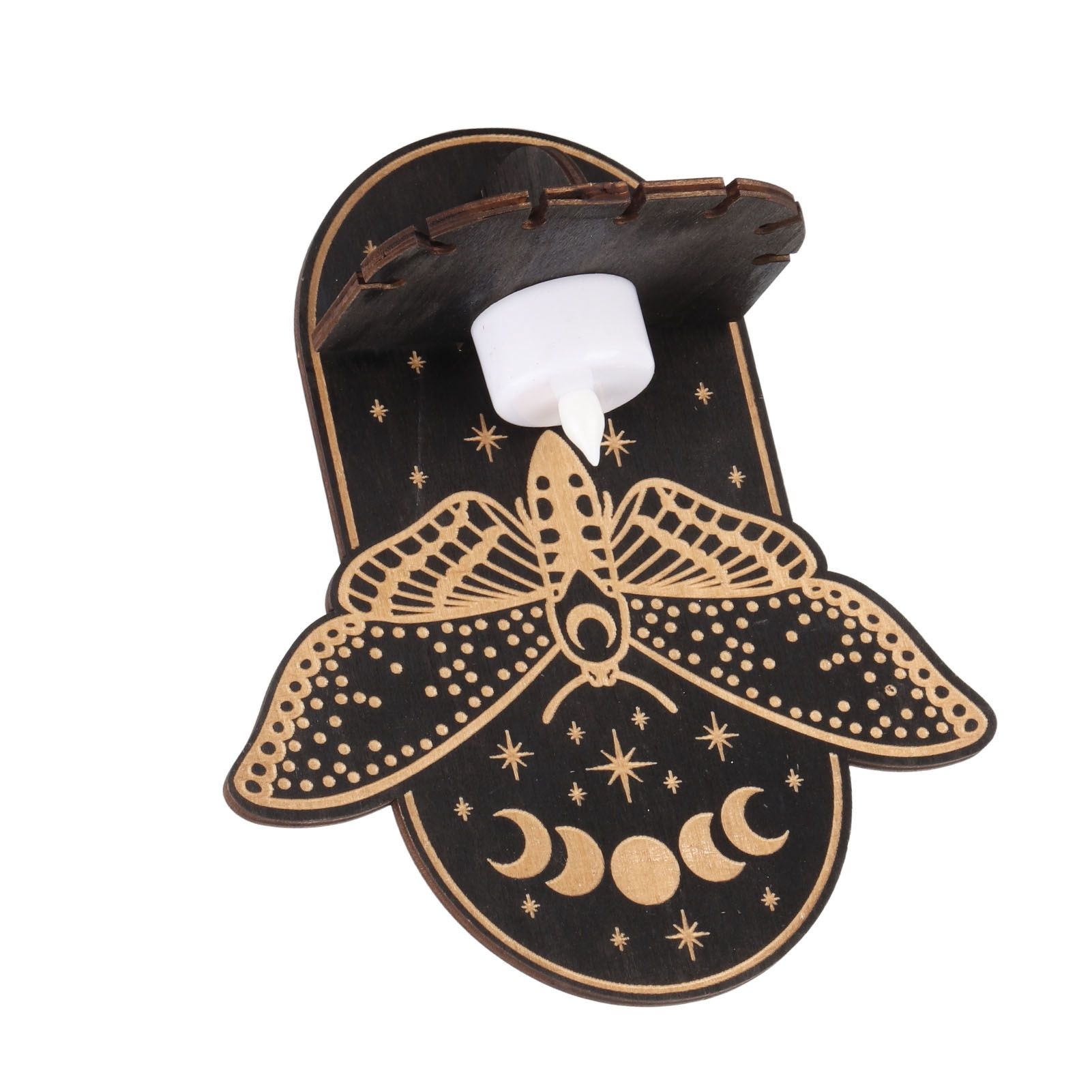 Wooden Candle Holder Hanging Decoration LED Animal Candlestick Crystal Display Stand for Meditation Home Decor - Image 7