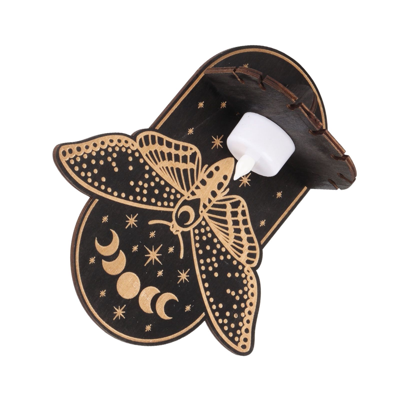 Wooden Candle Holder Hanging Decoration LED Animal Candlestick Crystal Display Stand for Meditation Home Decor - Image 8