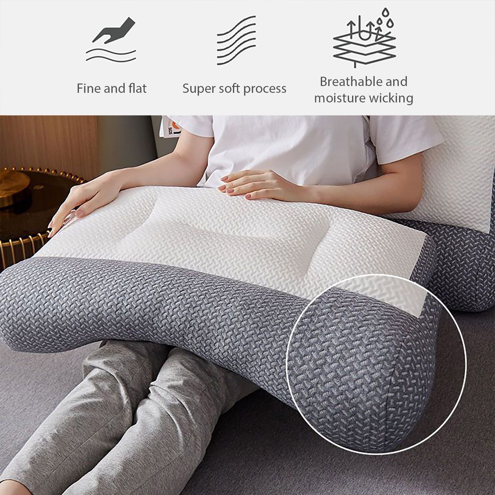 Soy Fiber Pillow Neck Pillow Cervical Ergonomic Pillow Pillow for Neck and Shoulder Pain - Image 4