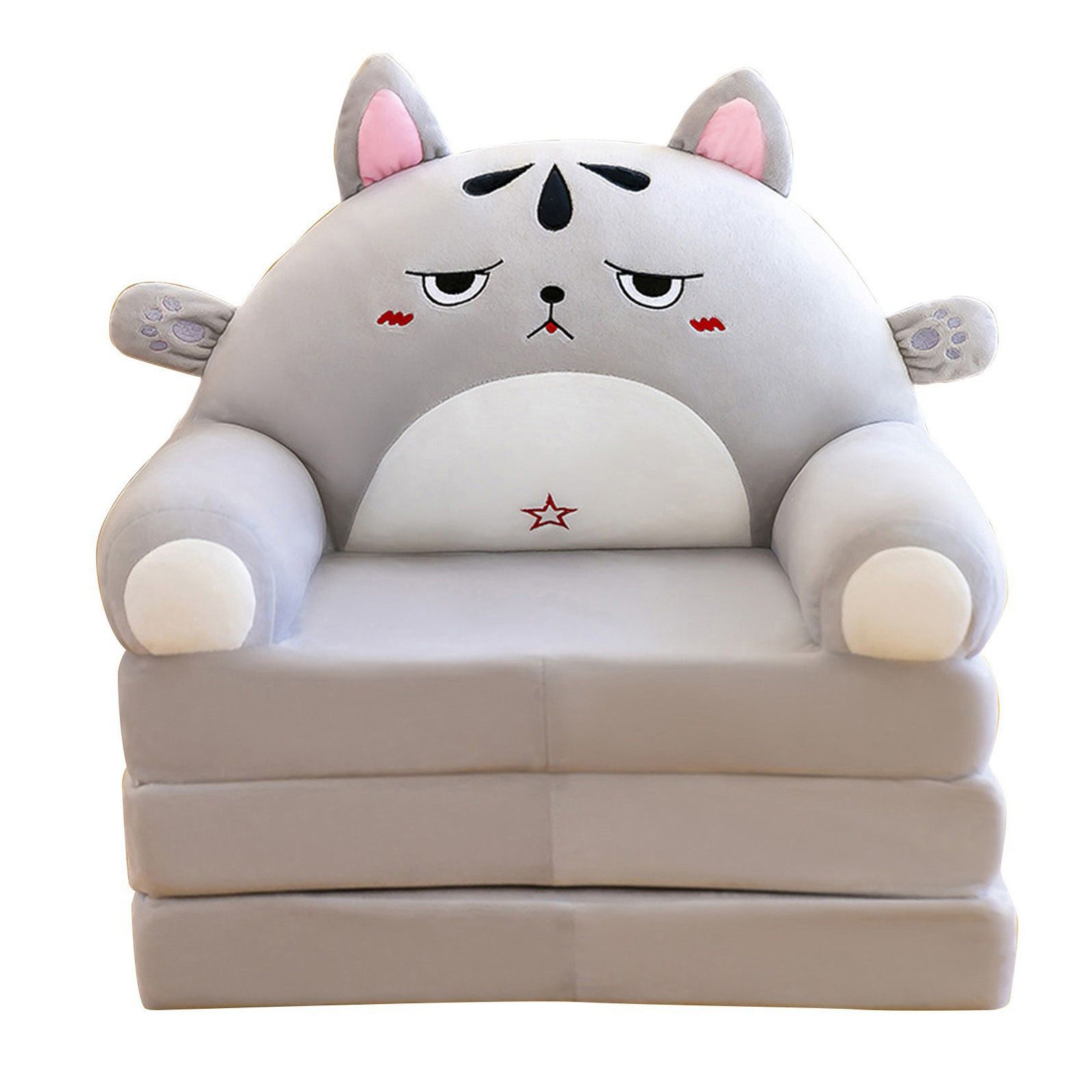 2 in 1 Foldable Children's Sofa Cushion Plush Sofa Cute Sofa Chair for Children - Image 1