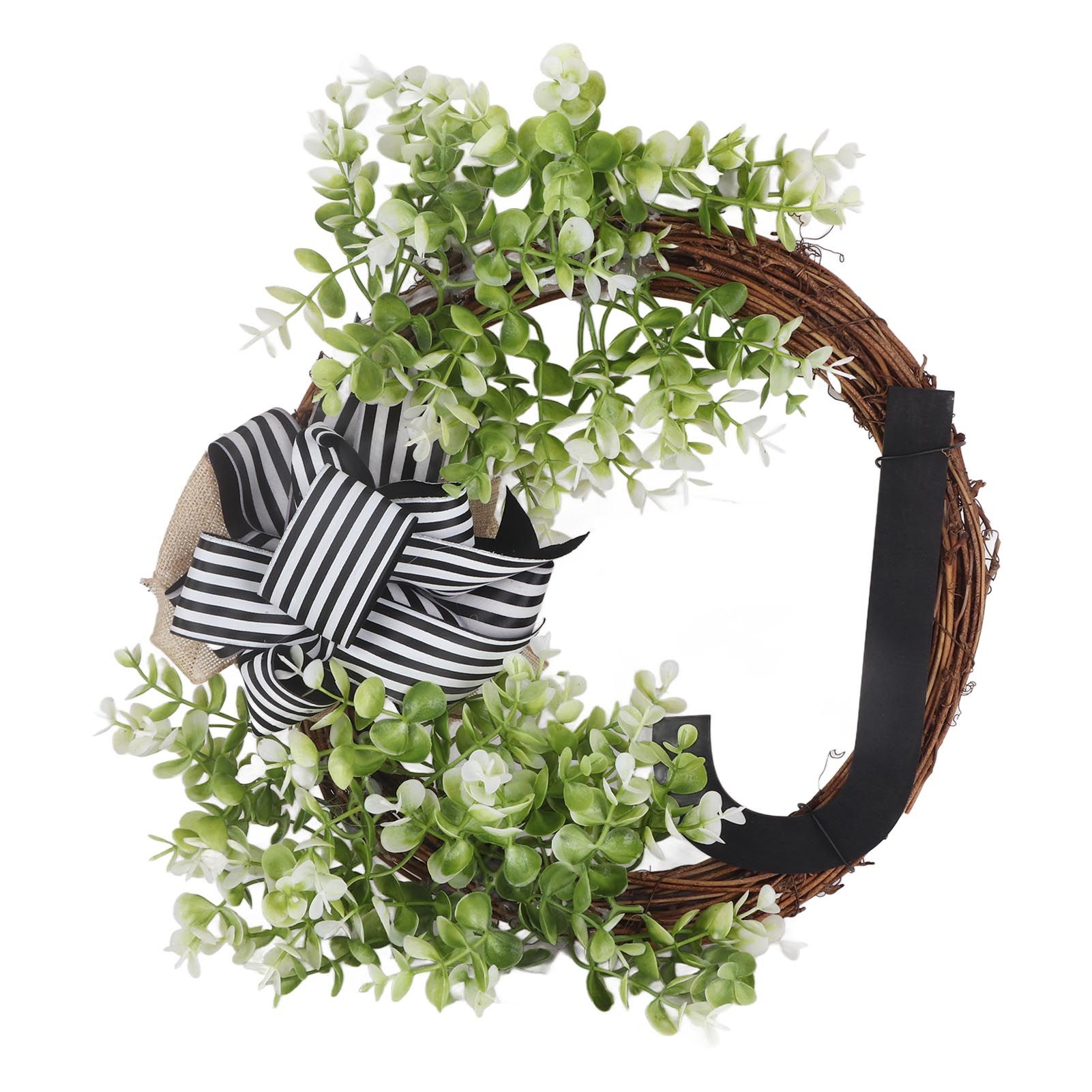 Creative Front Door Wreath with Bow 26 Letter Garden Outdoor Decorative Wreath - Image 2