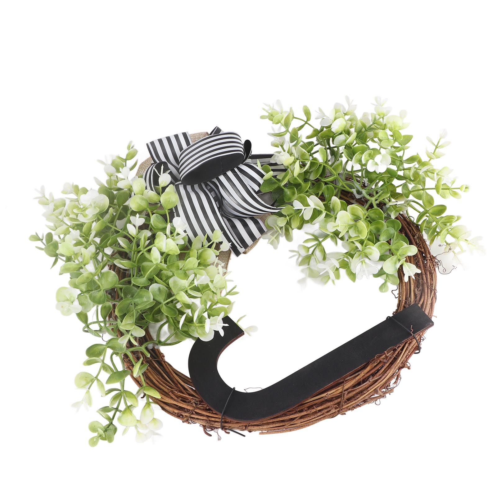 Creative Front Door Wreath with Bow 26 Letter Garden Outdoor Decorative Wreath - Image 6