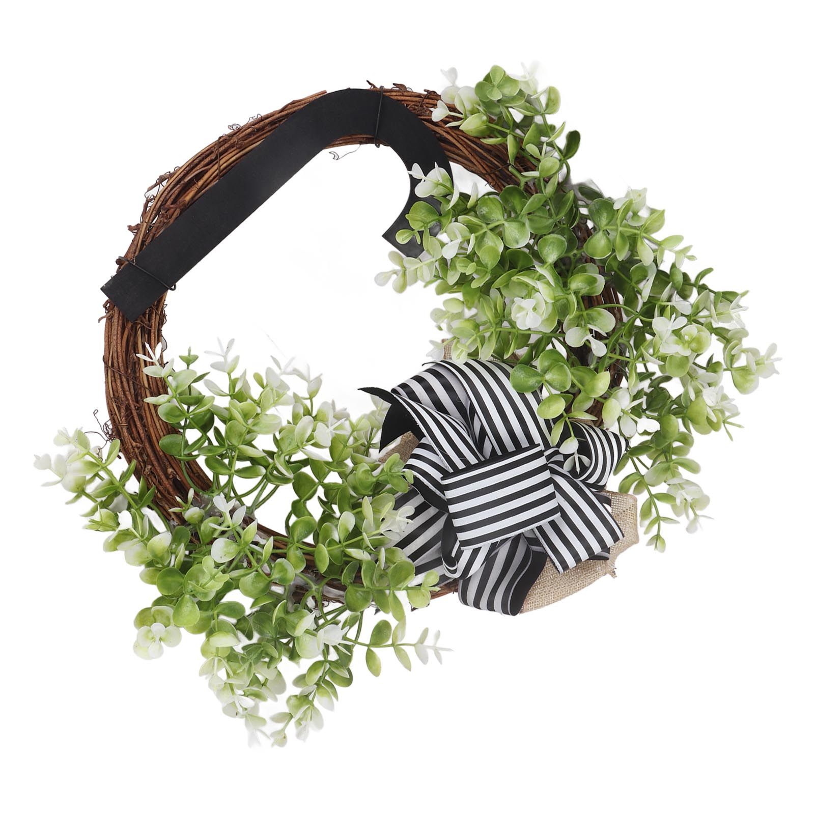Creative Front Door Wreath with Bow 26 Letter Garden Outdoor Decorative Wreath - Image 8