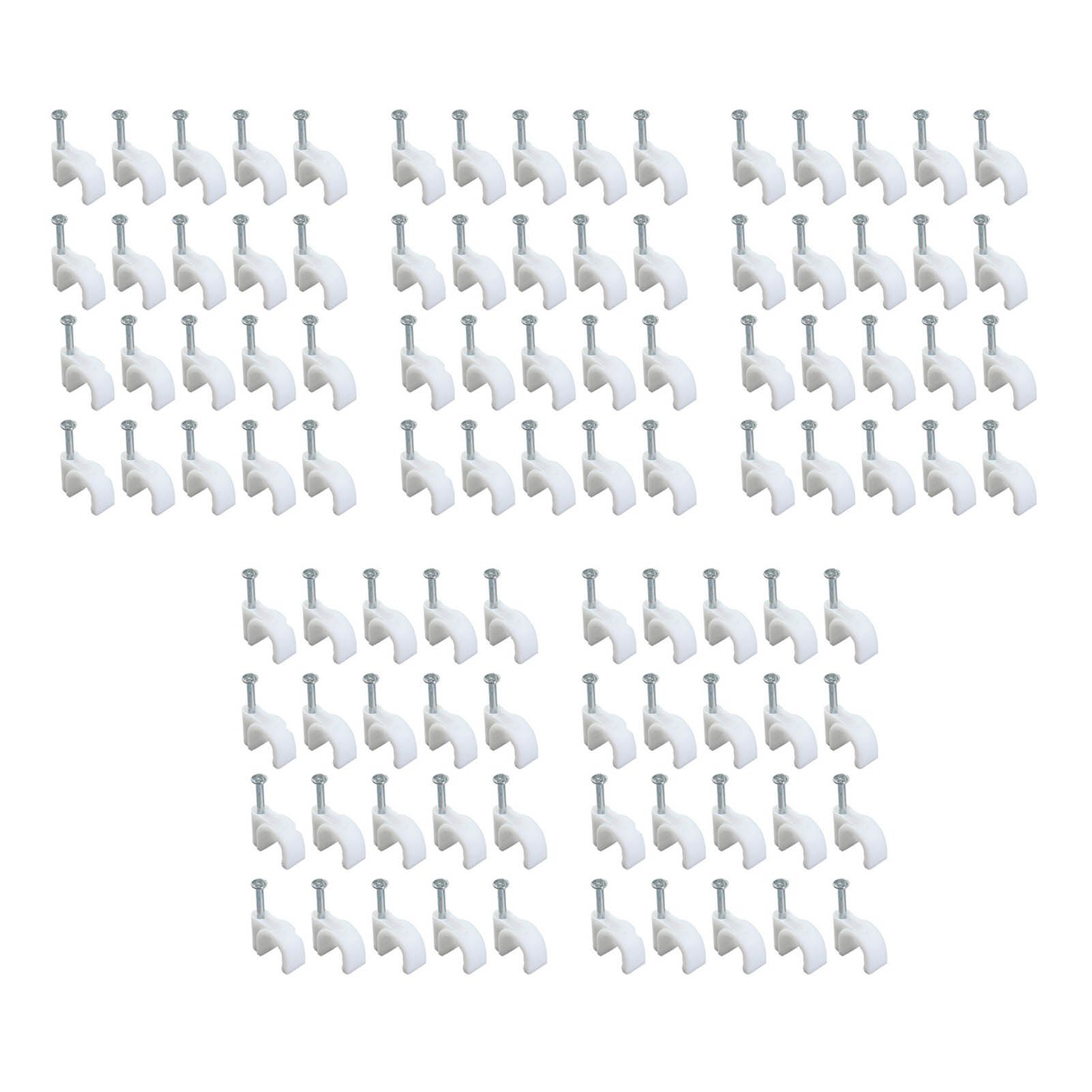 100 PCS 5mm Steel Nail Line Clip Round Cable Fixing Clips for Wall Mounted Cord Management - Image 1