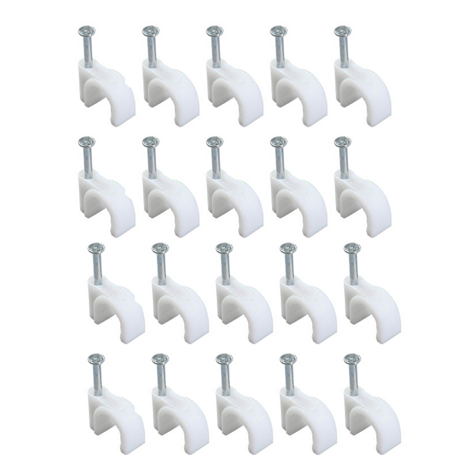 100 PCS 5mm Steel Nail Line Clip Round Cable Fixing Clips for Wall Mounted Cord Management - Image 2