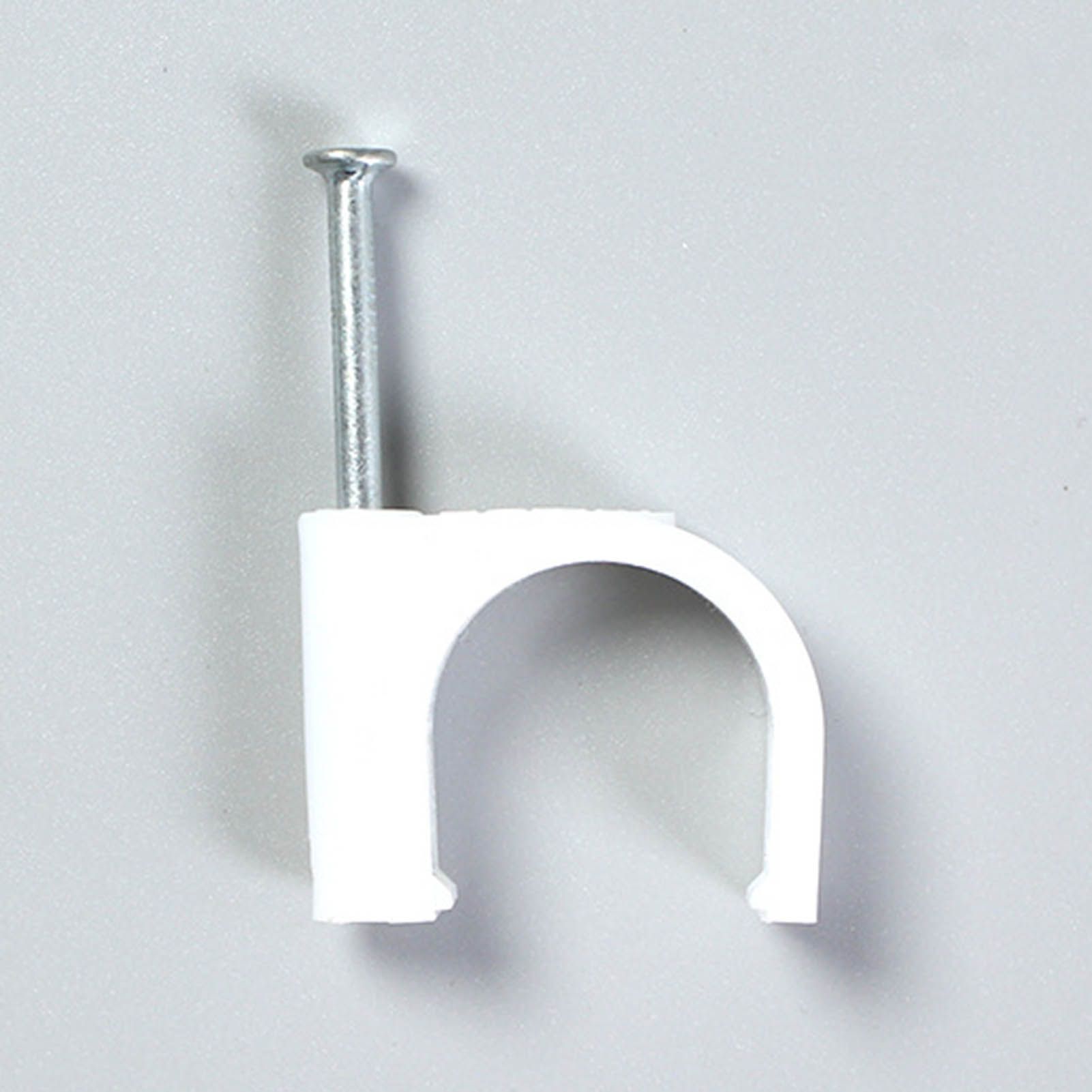 100 PCS 5mm Steel Nail Line Clip Round Cable Fixing Clips for Wall Mounted Cord Management - Image 7
