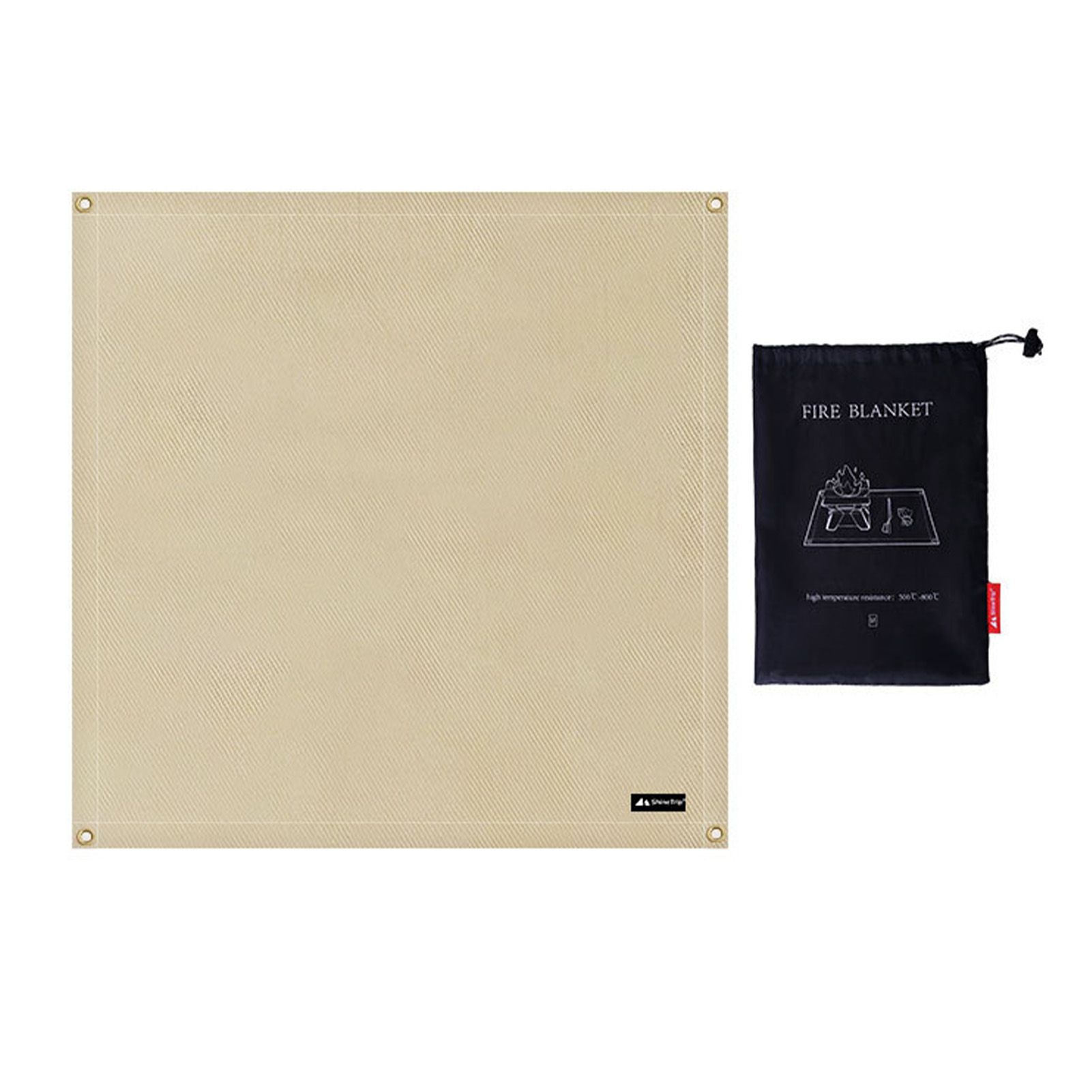 BBQ Grill Mat Outdoor Picnic Fire Pit Mat High Temperature Resistant Glass Fiber Fireproof Cloth M 80x80cm - Image 1