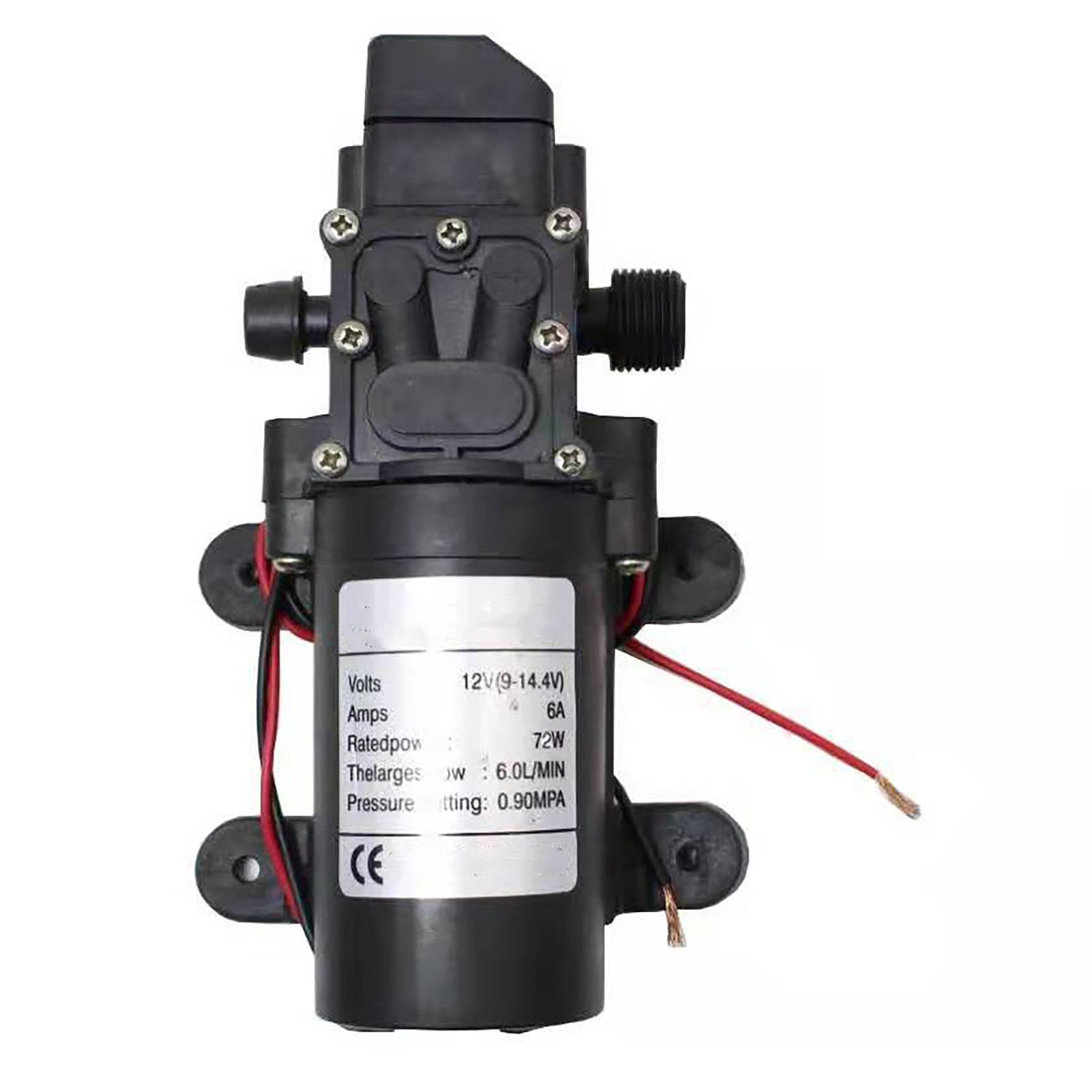 High Pressure Diaphragm Pump Smart Electric 6L Flow Rate Self Priming Pump for Car Wash Agricultural DC12V 72W - Image 1