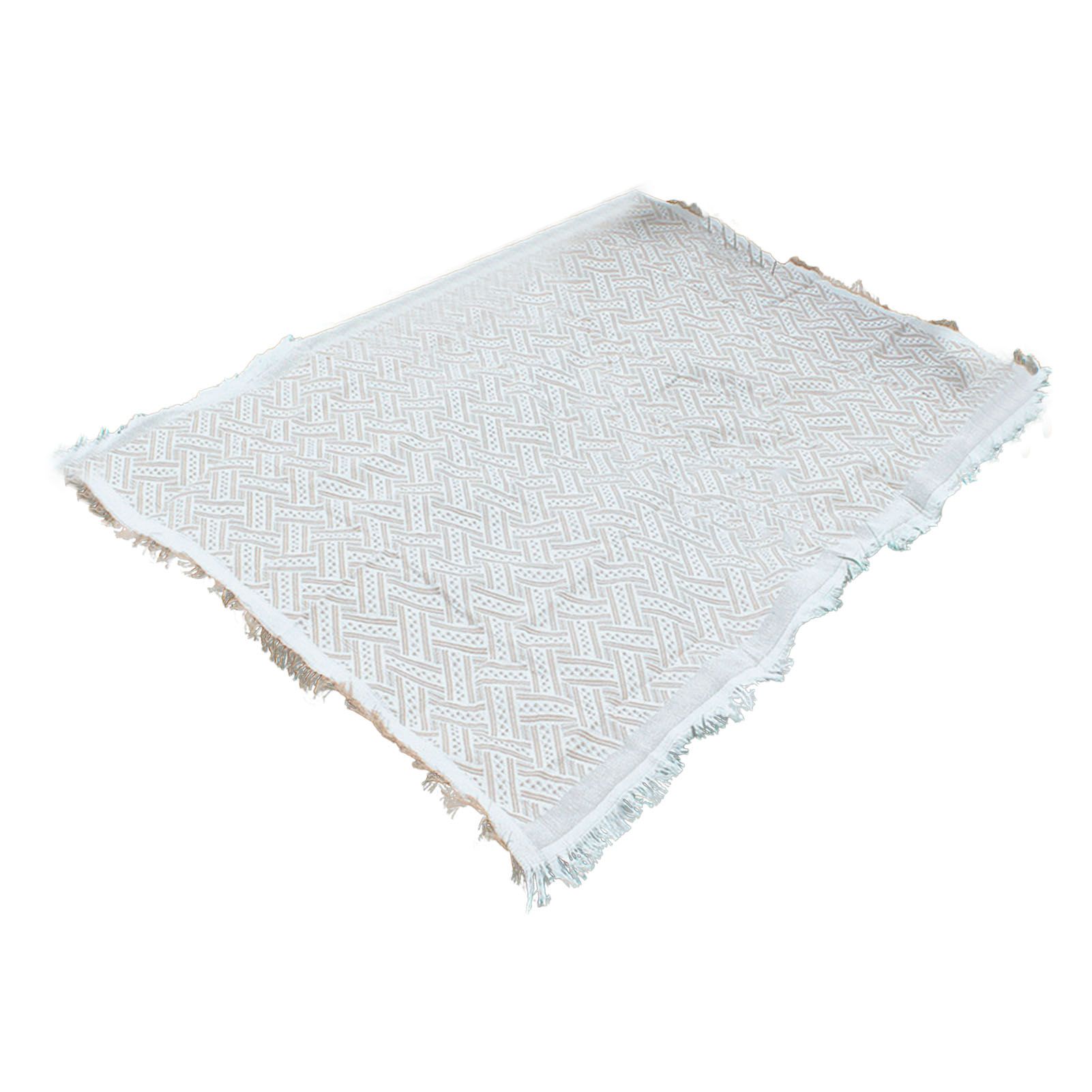 Outdoor Picnic Blanket with Fringe Cotton Soft Comfortable Simple Style for Camping Beach 180x130 - Image 1