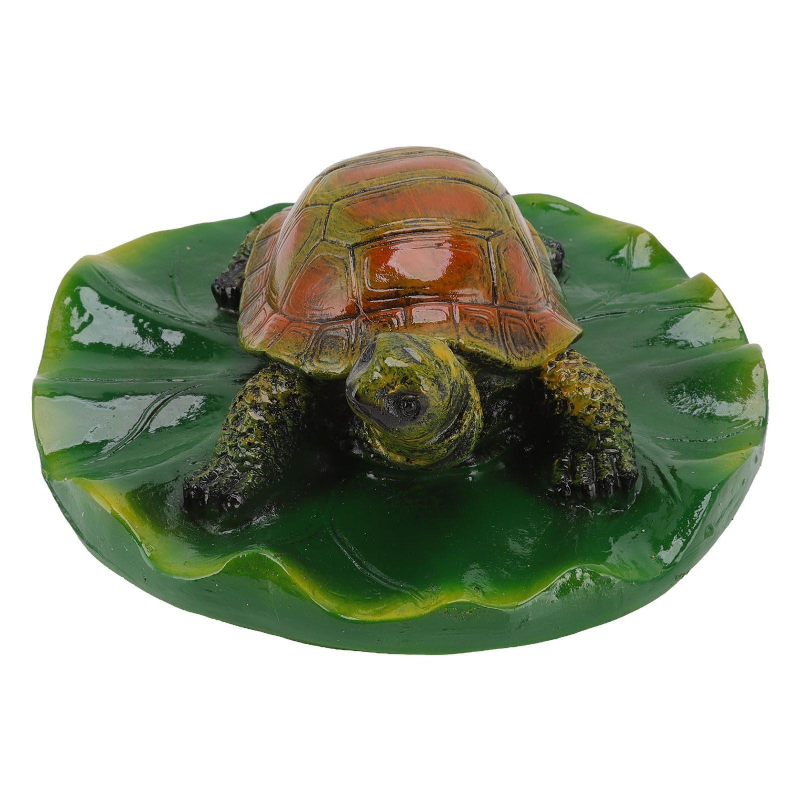 Garden Animals Statues Cute Vivid Synthetic Resin Outdoor Garden Animal Figurines for Patio Terrace Home Office Space Lotus Leaf Tortoise - Image 1