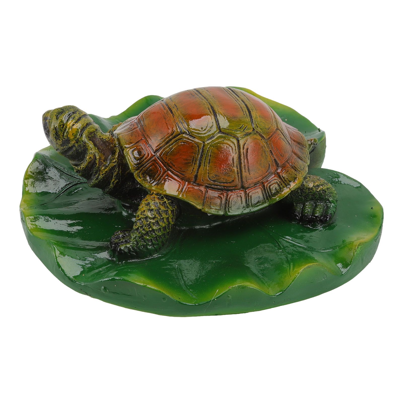 Garden Animals Statues Cute Vivid Synthetic Resin Outdoor Garden Animal Figurines for Patio Terrace Home Office Space Lotus Leaf Tortoise - Image 3