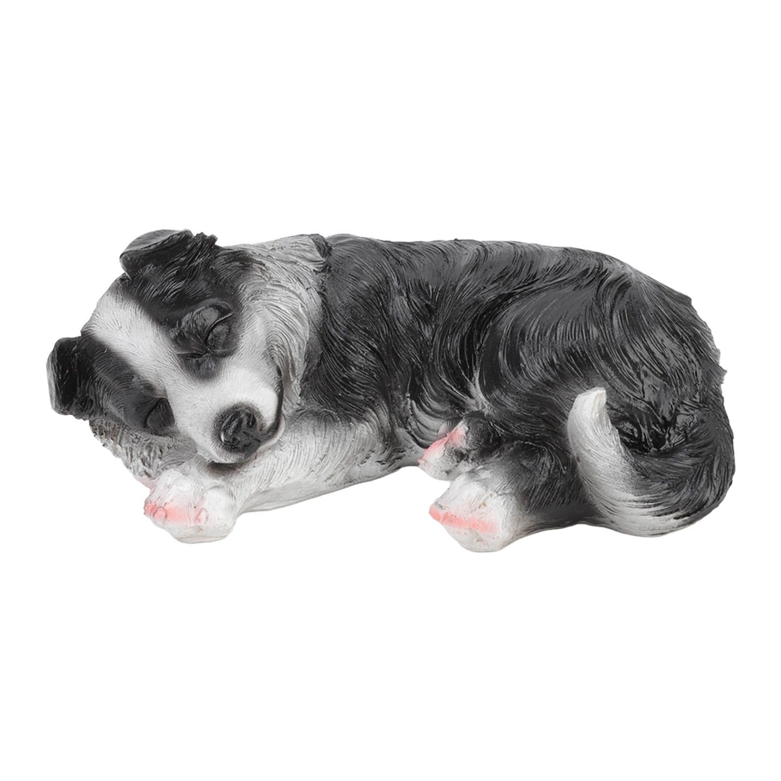 Puppy Statues Sculptures Synthetic Resin Waterproof Border Collie Statue Ornament for Garden Outdoor - Image 1