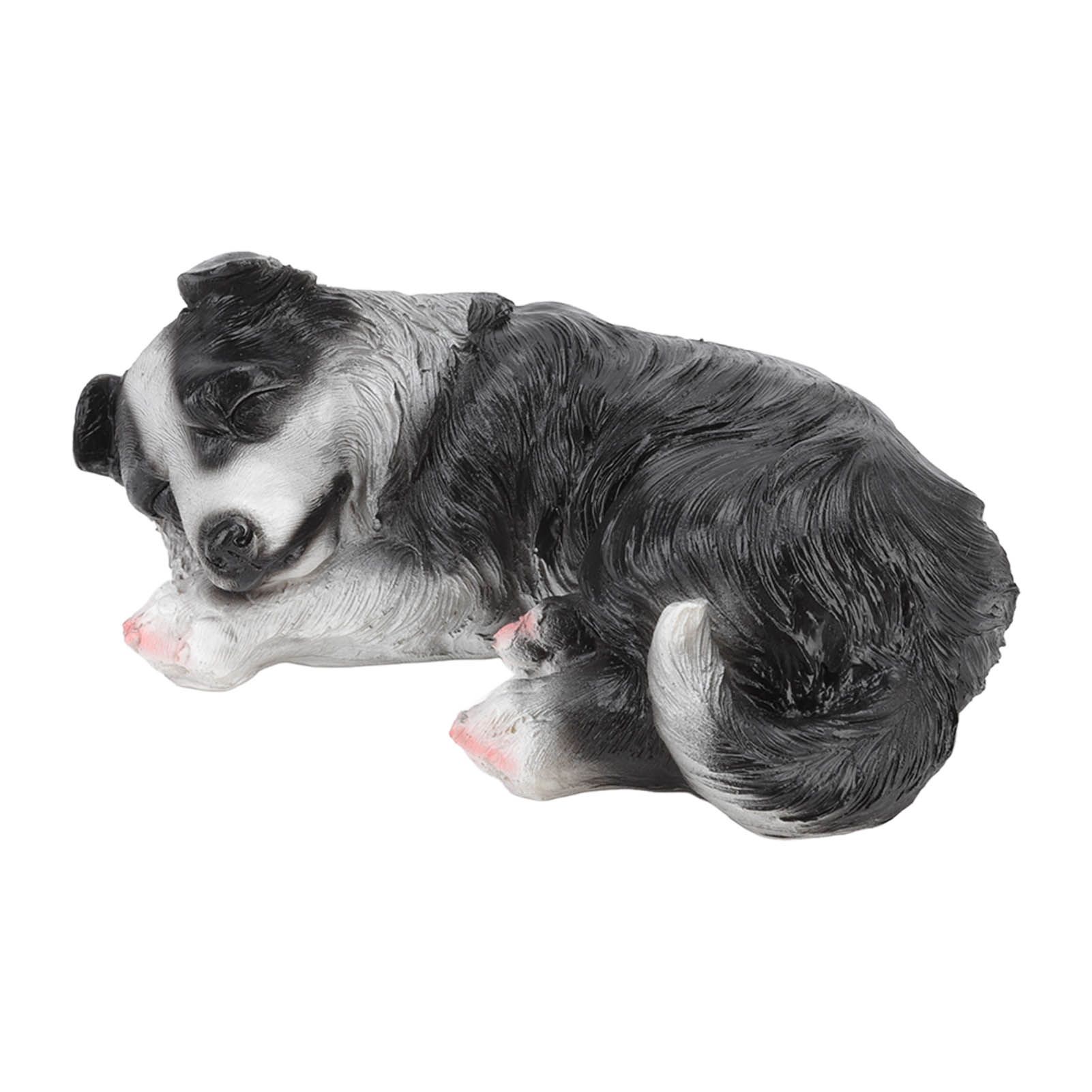Puppy Statues Sculptures Synthetic Resin Waterproof Border Collie Statue Ornament for Garden Outdoor - Image 2