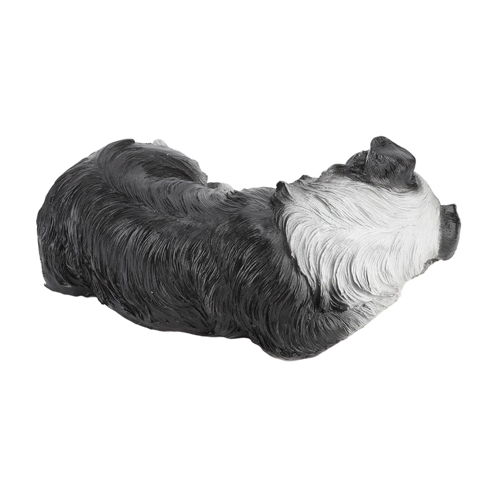 Puppy Statues Sculptures Synthetic Resin Waterproof Border Collie Statue Ornament for Garden Outdoor - Image 4