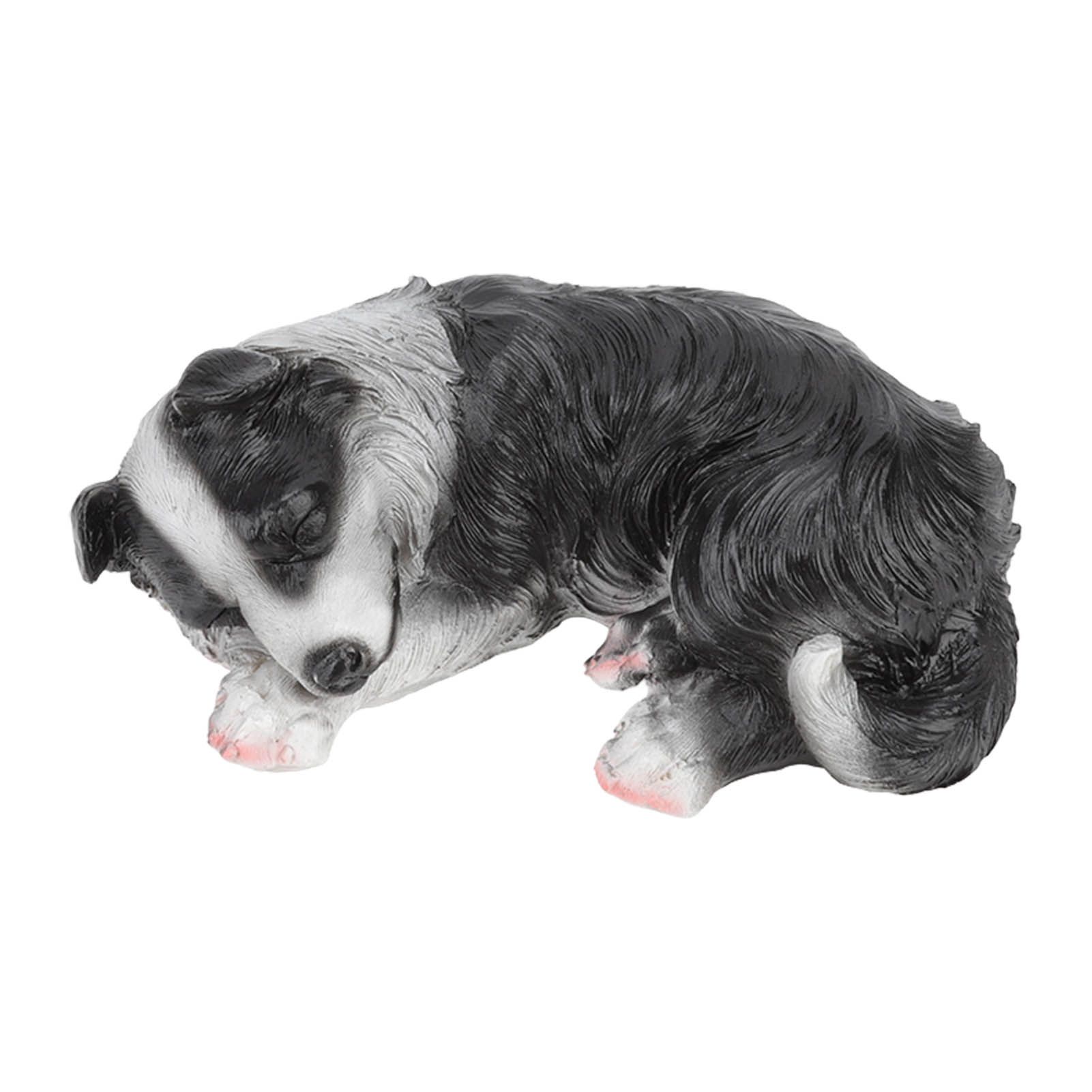 Puppy Statues Sculptures Synthetic Resin Waterproof Border Collie Statue Ornament for Garden Outdoor - Image 5