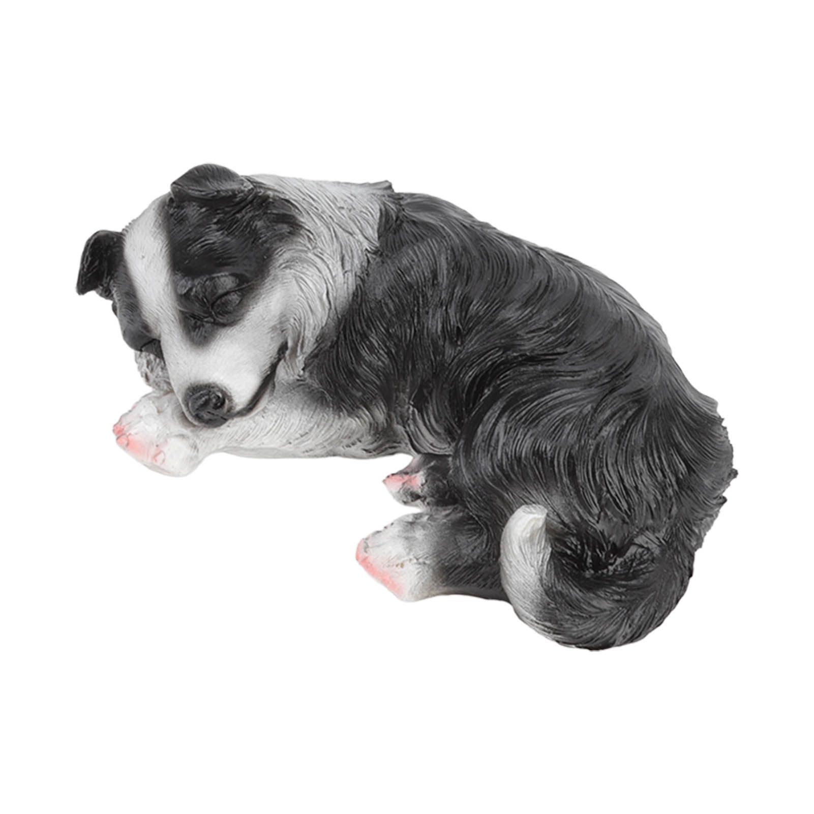 Puppy Statues Sculptures Synthetic Resin Waterproof Border Collie Statue Ornament for Garden Outdoor - Image 7