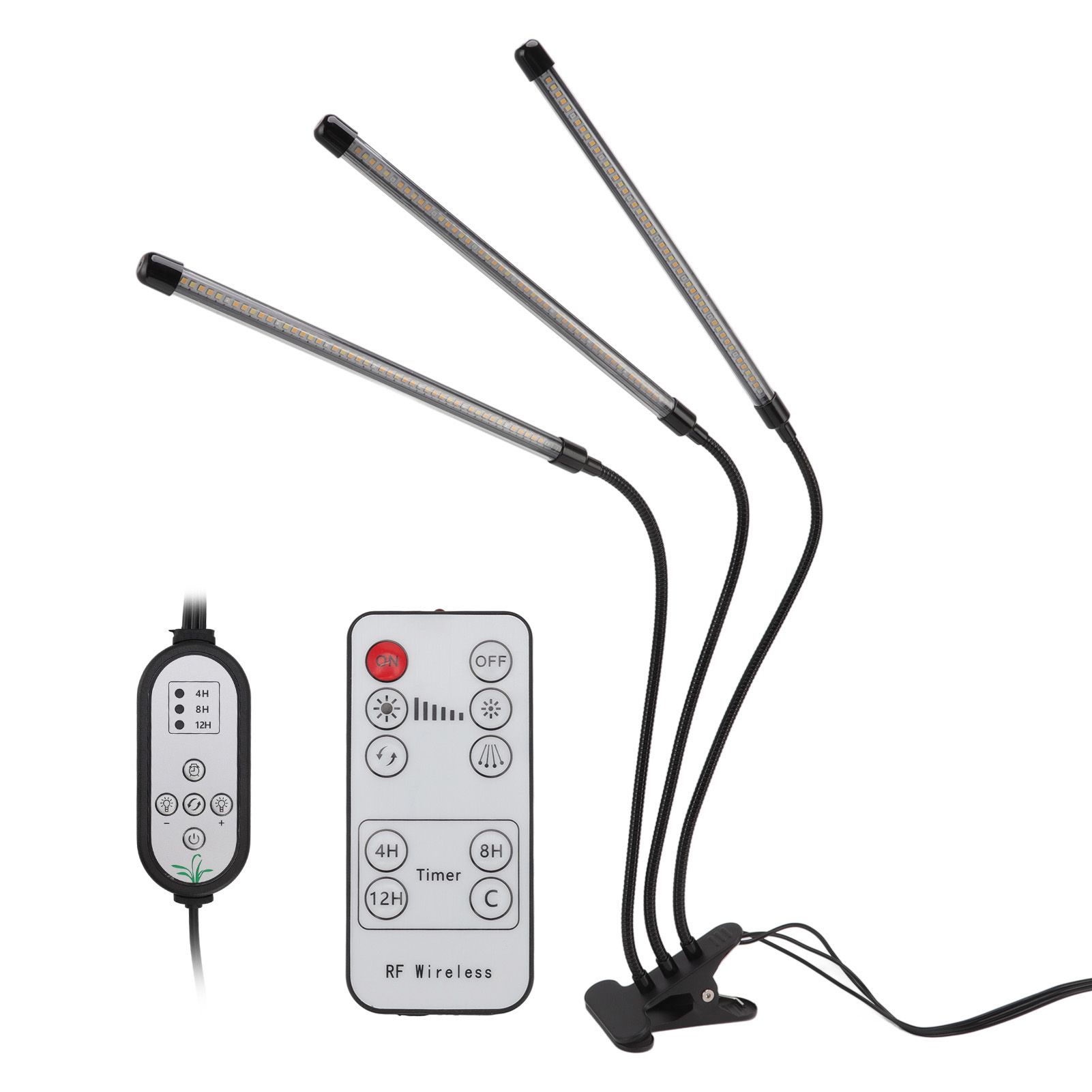 3 Head Clip Plant Light Full Spectrum Red White Warm Light 10 Level Dimmable USB LED Plant Growing Lamp with Timer - Image 1