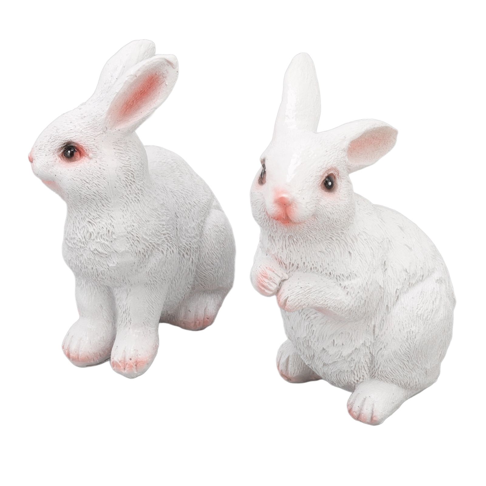 One Pair Garden Statues Rabbit Synthetic Resin Outdoor Craft Sculpture for Home Patio - Image 2