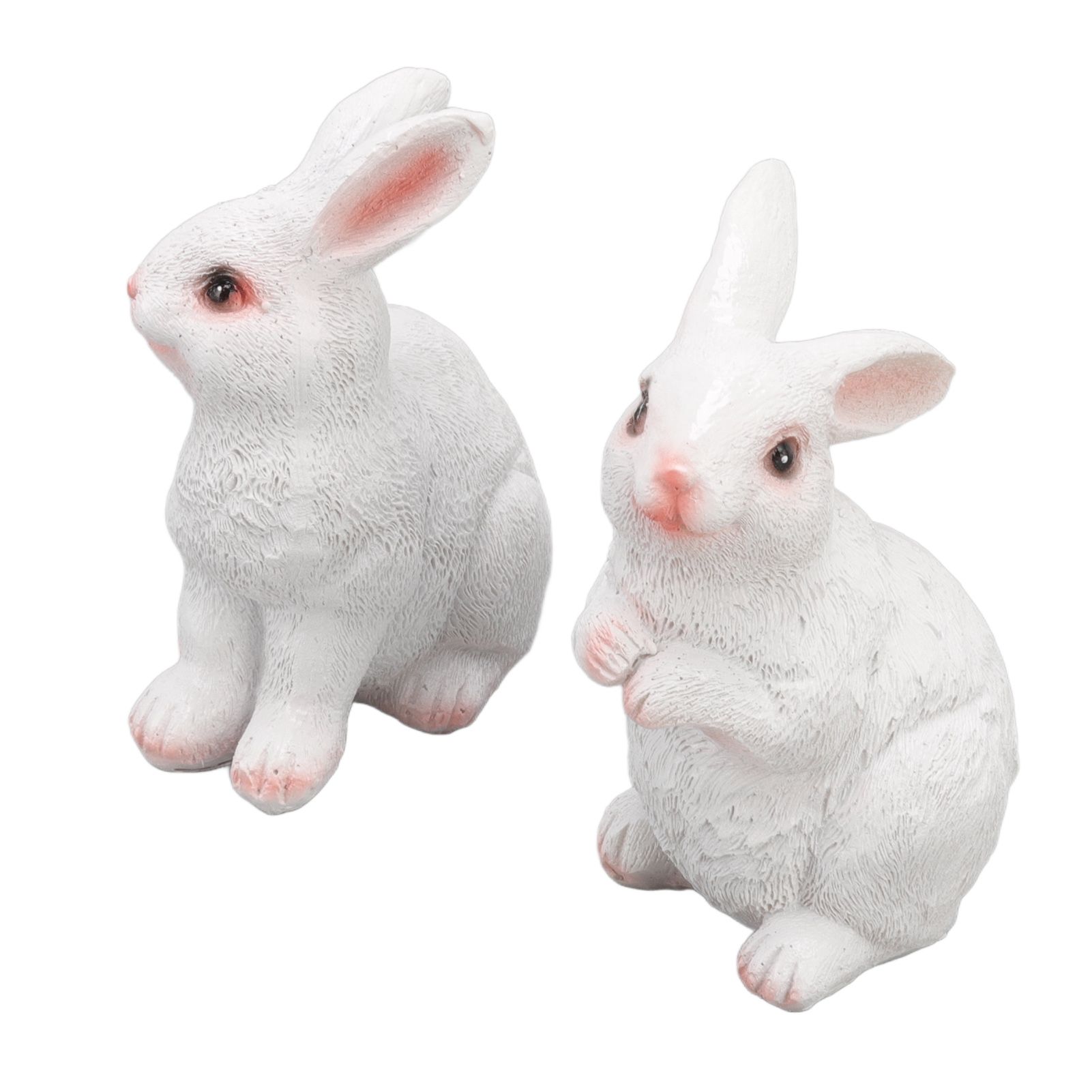 One Pair Garden Statues Rabbit Synthetic Resin Outdoor Craft Sculpture for Home Patio - Image 3