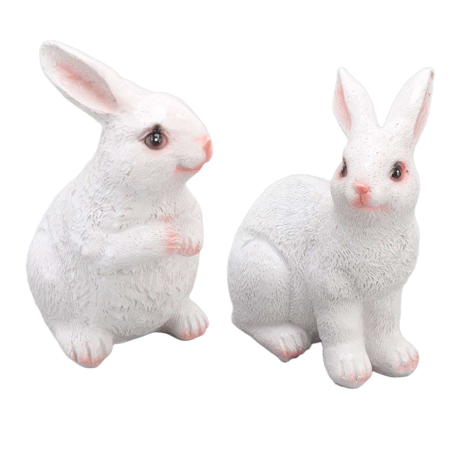 One Pair Garden Statues Rabbit Synthetic Resin Outdoor Craft Sculpture for Home Patio - Image 5