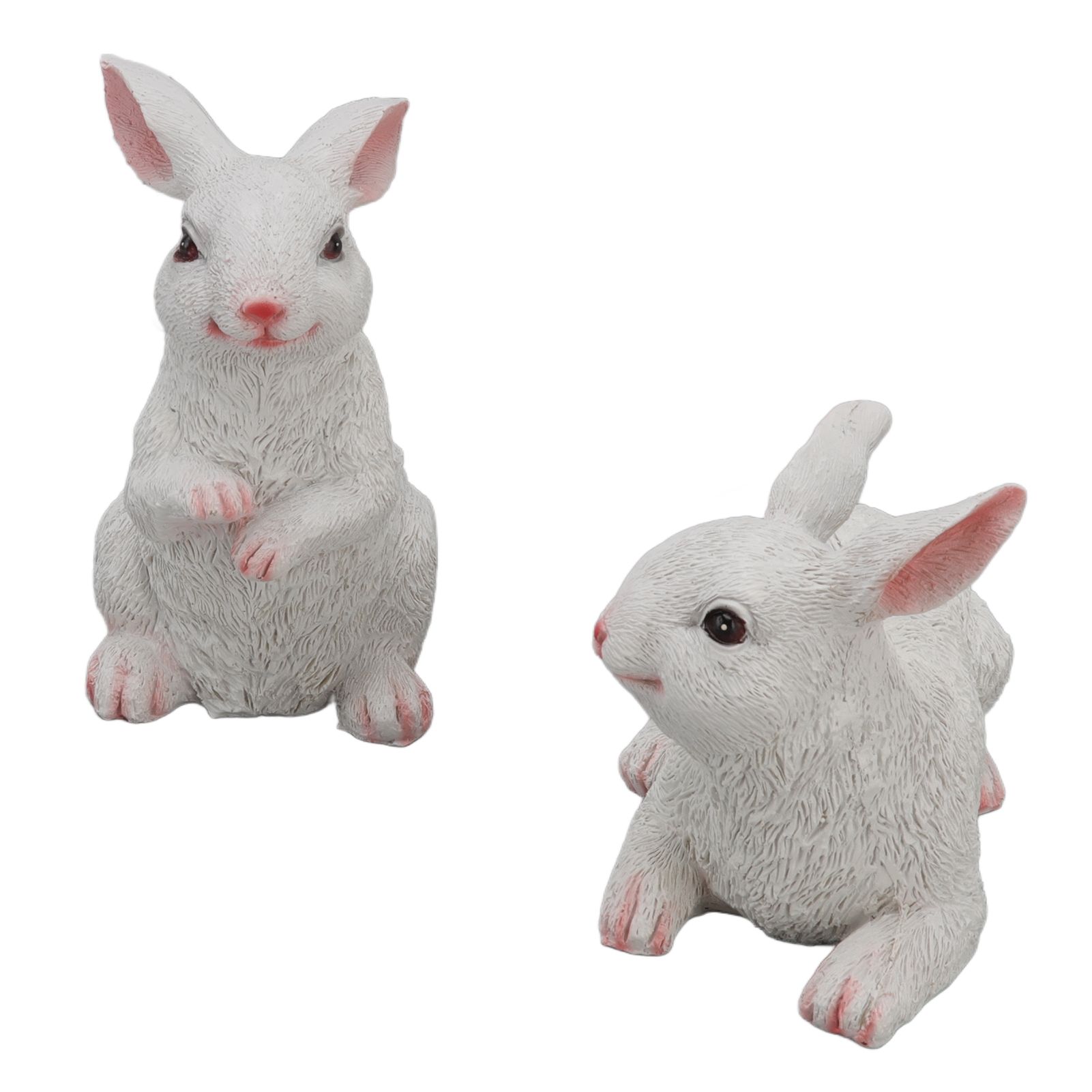 1 Pair Bunny Rabbit Ornaments Decorations Resin Art Craft Animal Model Sculpture Statue Figurine for Balcony Garden - Image 4