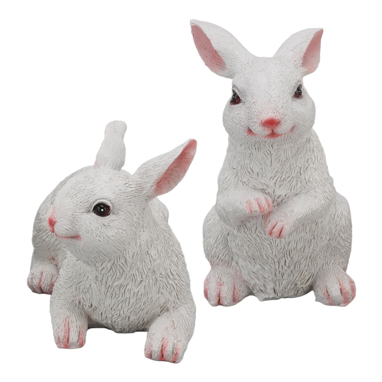 1 Pair Bunny Rabbit Ornaments Decorations Resin Art Craft Animal Model Sculpture Statue Figurine for Balcony Garden - Image 5