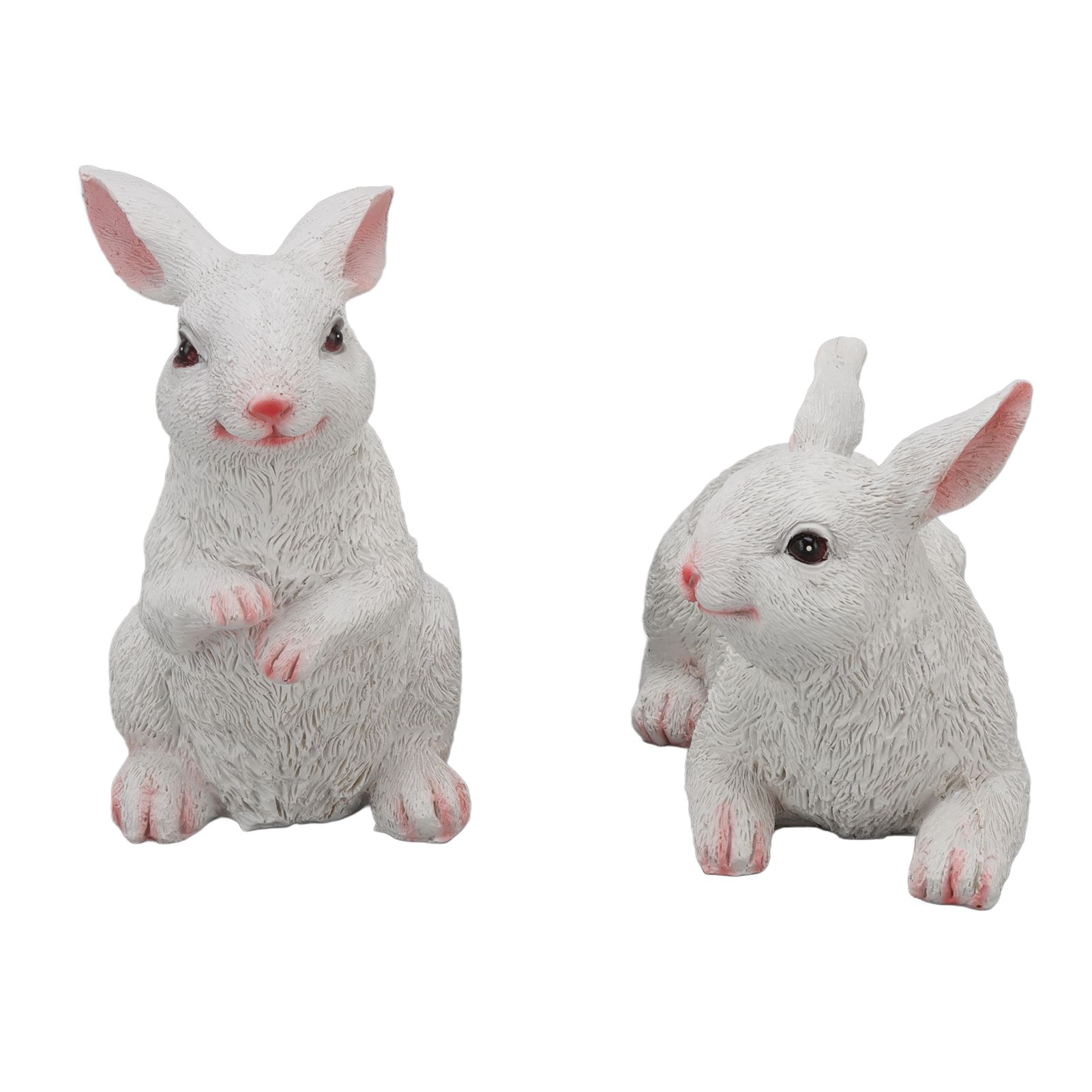1 Pair Bunny Rabbit Ornaments Decorations Resin Art Craft Animal Model Sculpture Statue Figurine for Balcony Garden - Image 6