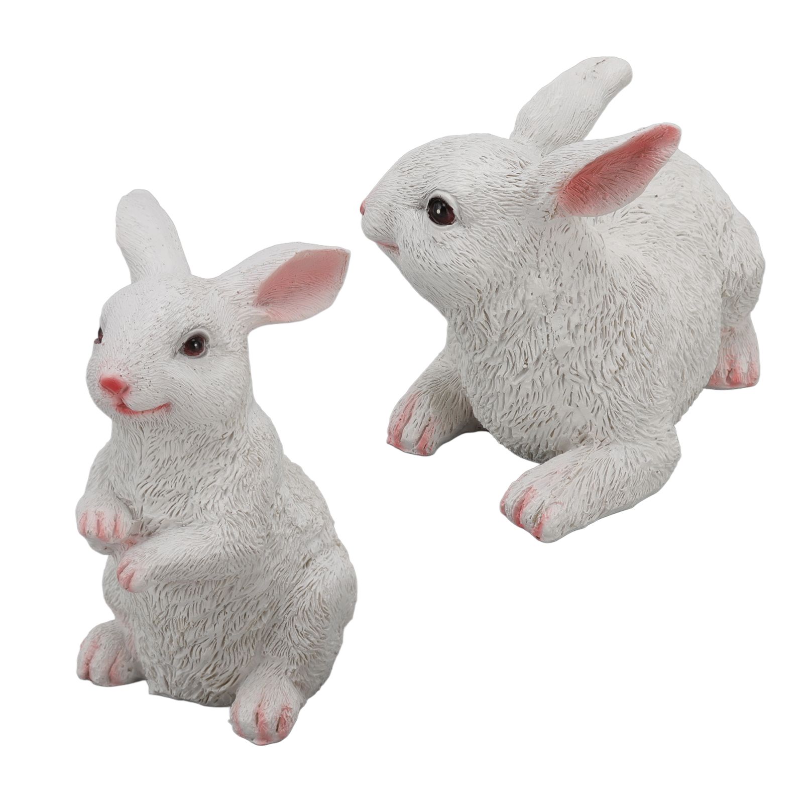 1 Pair Bunny Rabbit Ornaments Decorations Resin Art Craft Animal Model Sculpture Statue Figurine for Balcony Garden - Image 7