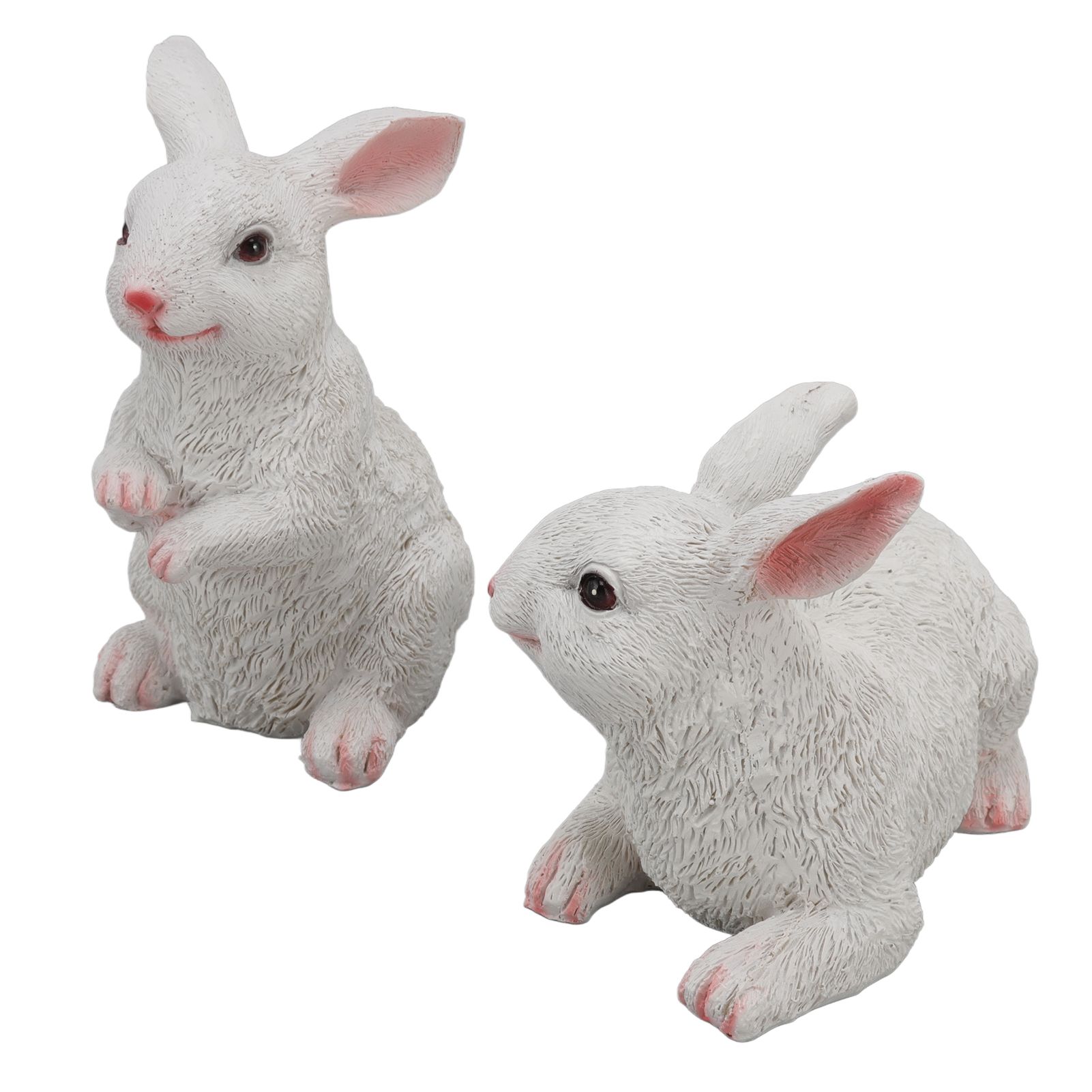 1 Pair Bunny Rabbit Ornaments Decorations Resin Art Craft Animal Model Sculpture Statue Figurine for Balcony Garden - Image 8