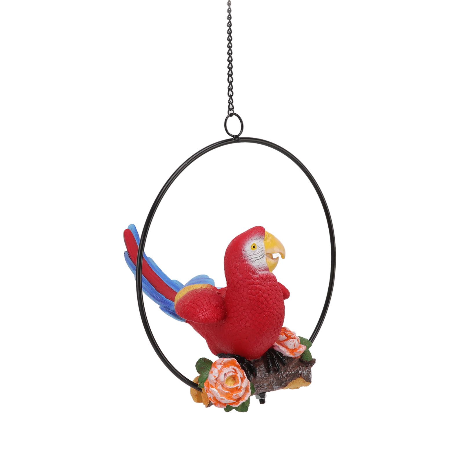 Hanging Iron Ring Parrots Resin Waterproof Exquisite Garden Hanging Parrot Statue Decor for Courtyard Balcony - Image 5