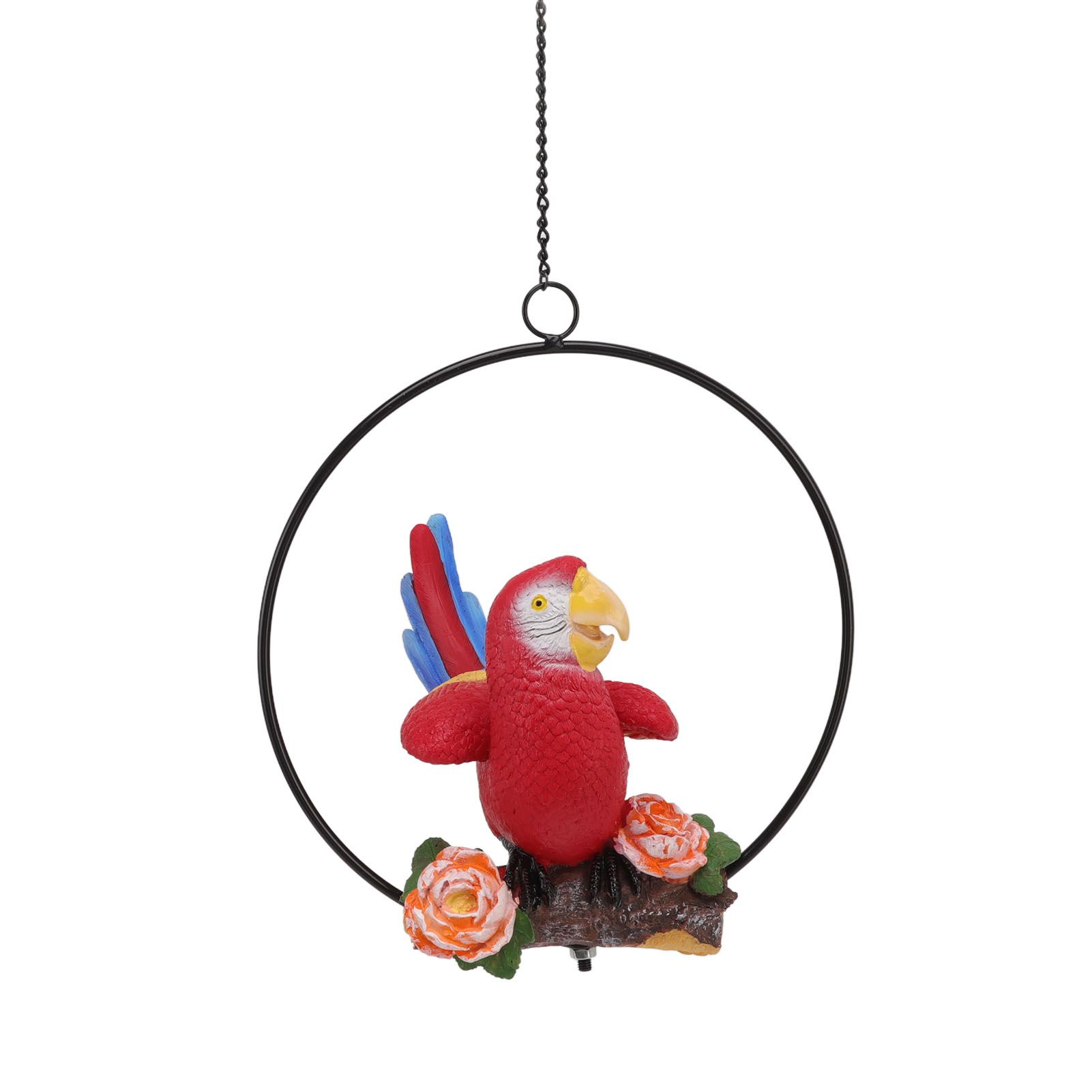 Hanging Iron Ring Parrots Resin Waterproof Exquisite Garden Hanging Parrot Statue Decor for Courtyard Balcony - Image 6