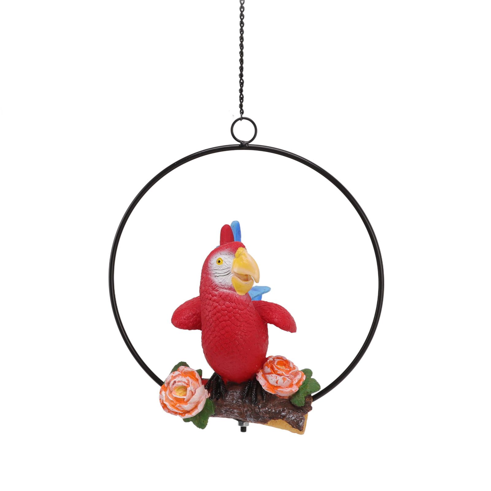 Hanging Iron Ring Parrots Resin Waterproof Exquisite Garden Hanging Parrot Statue Decor for Courtyard Balcony - Image 7