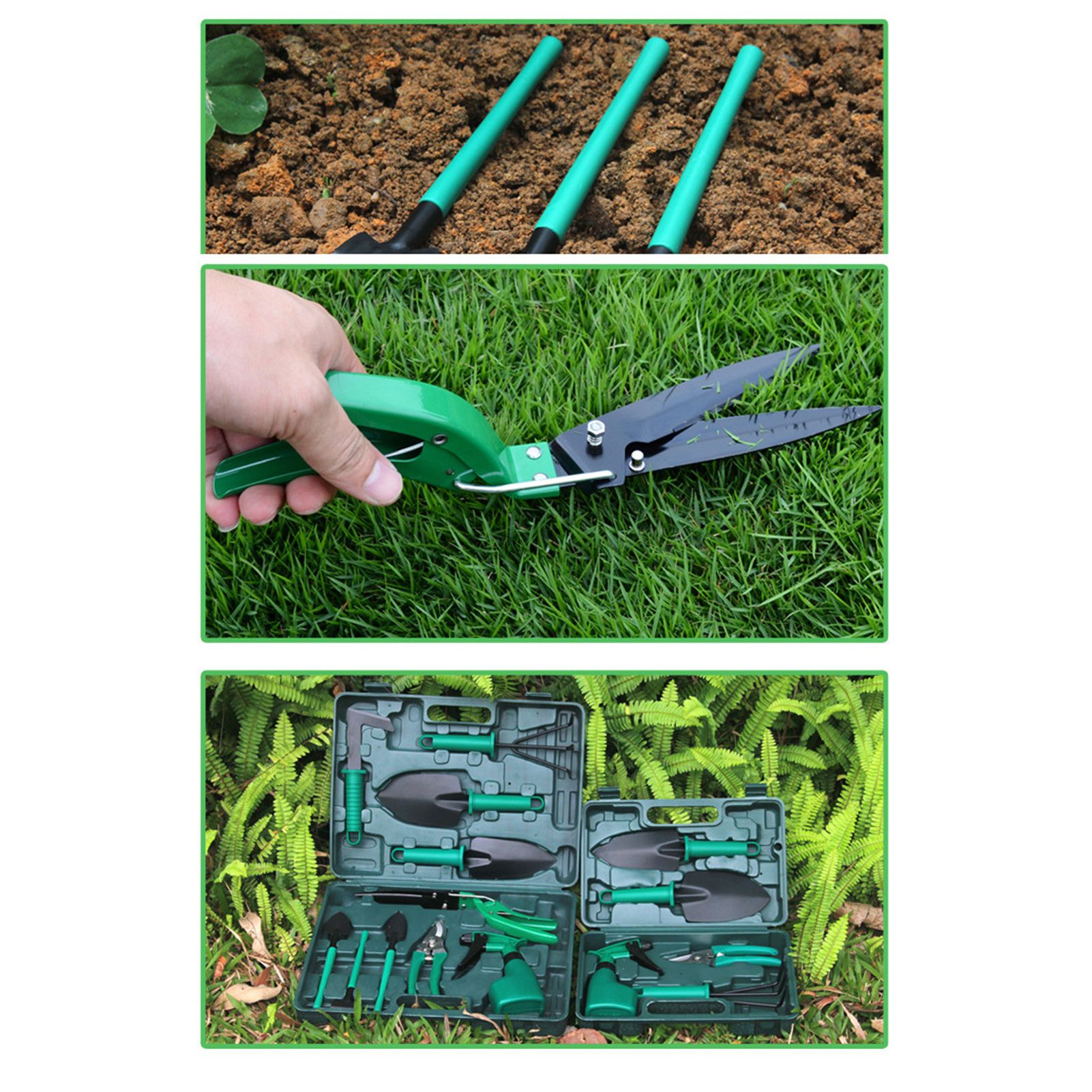 Potted Plant Pruning Shovel Kit Garden Planting Weeding Set Bonsai Trimming Garden Tools Green 10 PCS - Image 7