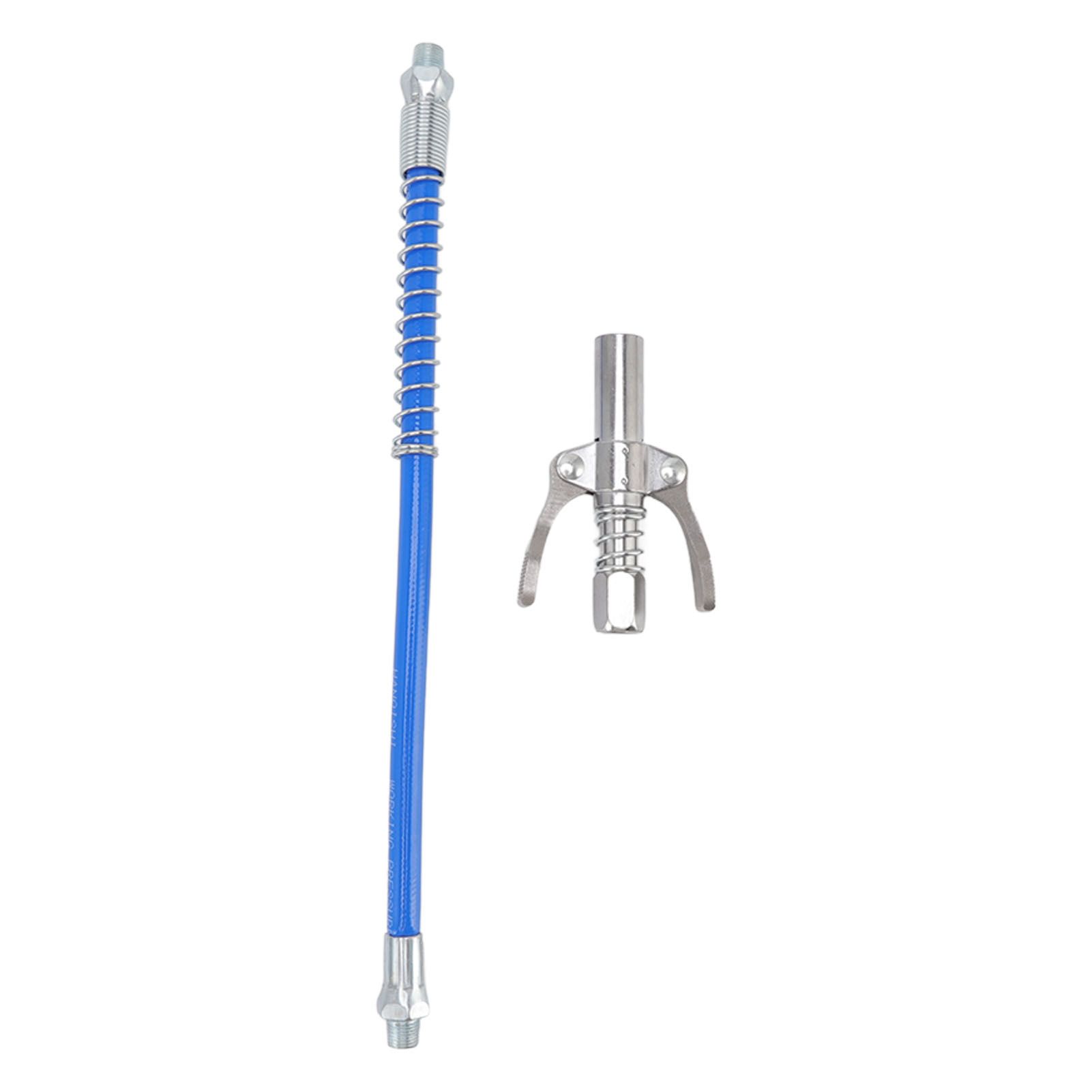 Grease Tool Coupler Electric Manual High Pressure Oil Nozzle Double Locking Clamp Grease Nozzle with 30.5cm Hose Male Thread G1/8 Type A 9x6x1.8cm/3.5x2.4x0.7in - Image 1