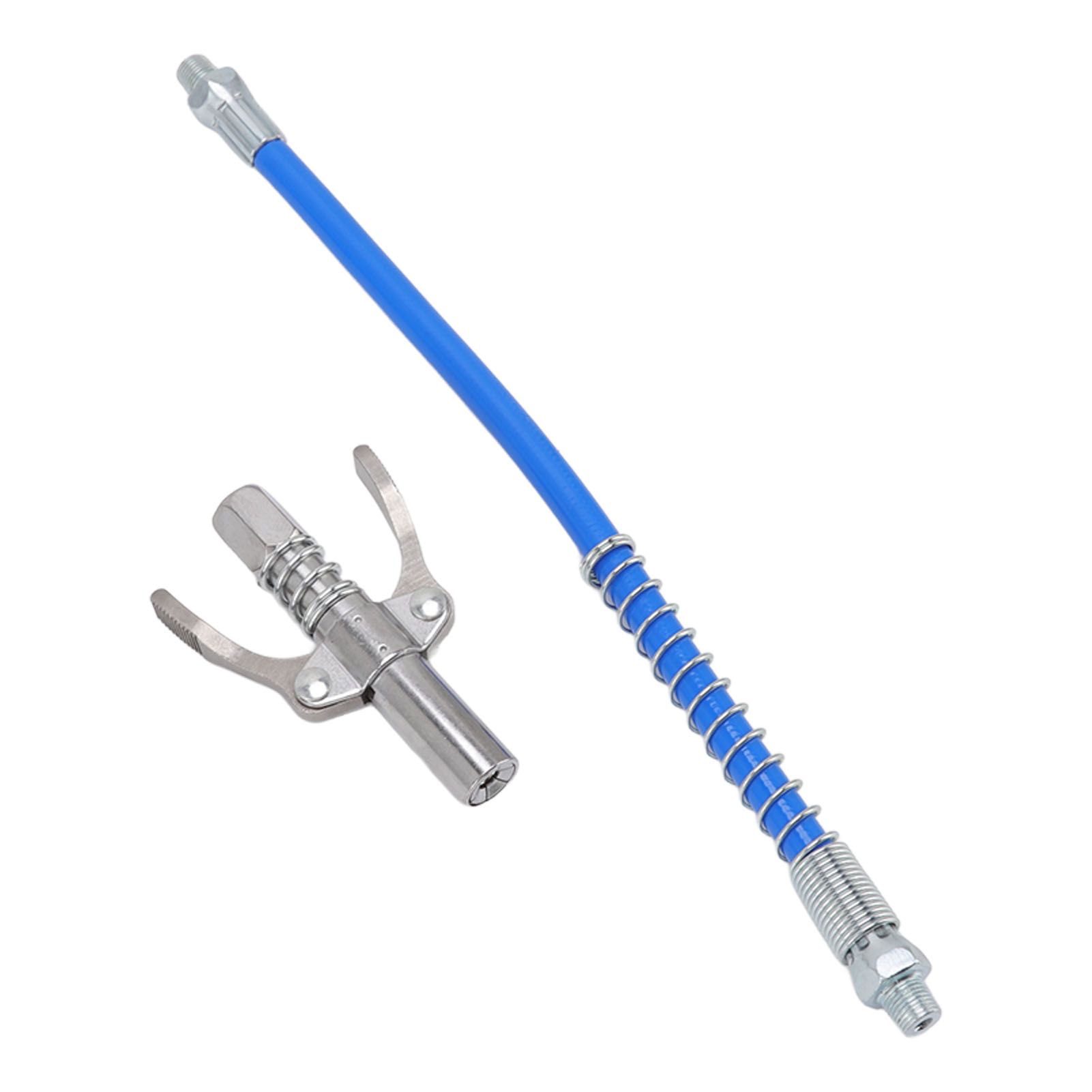 Grease Tool Coupler Electric Manual High Pressure Oil Nozzle Double Locking Clamp Grease Nozzle with 30.5cm Hose Male Thread G1/8 Type A 9x6x1.8cm/3.5x2.4x0.7in - Image 3