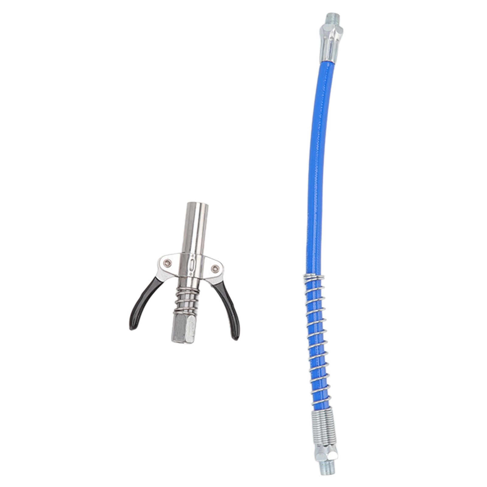 Grease Tool Coupler Electric Manual High Pressure Oil Nozzle Double Locking Clamp Grease Nozzle with 30.5cm Hose Male Thread G1/8 Type B 9x7x1.6cm/3.5x2.8x0.6in - Image 1
