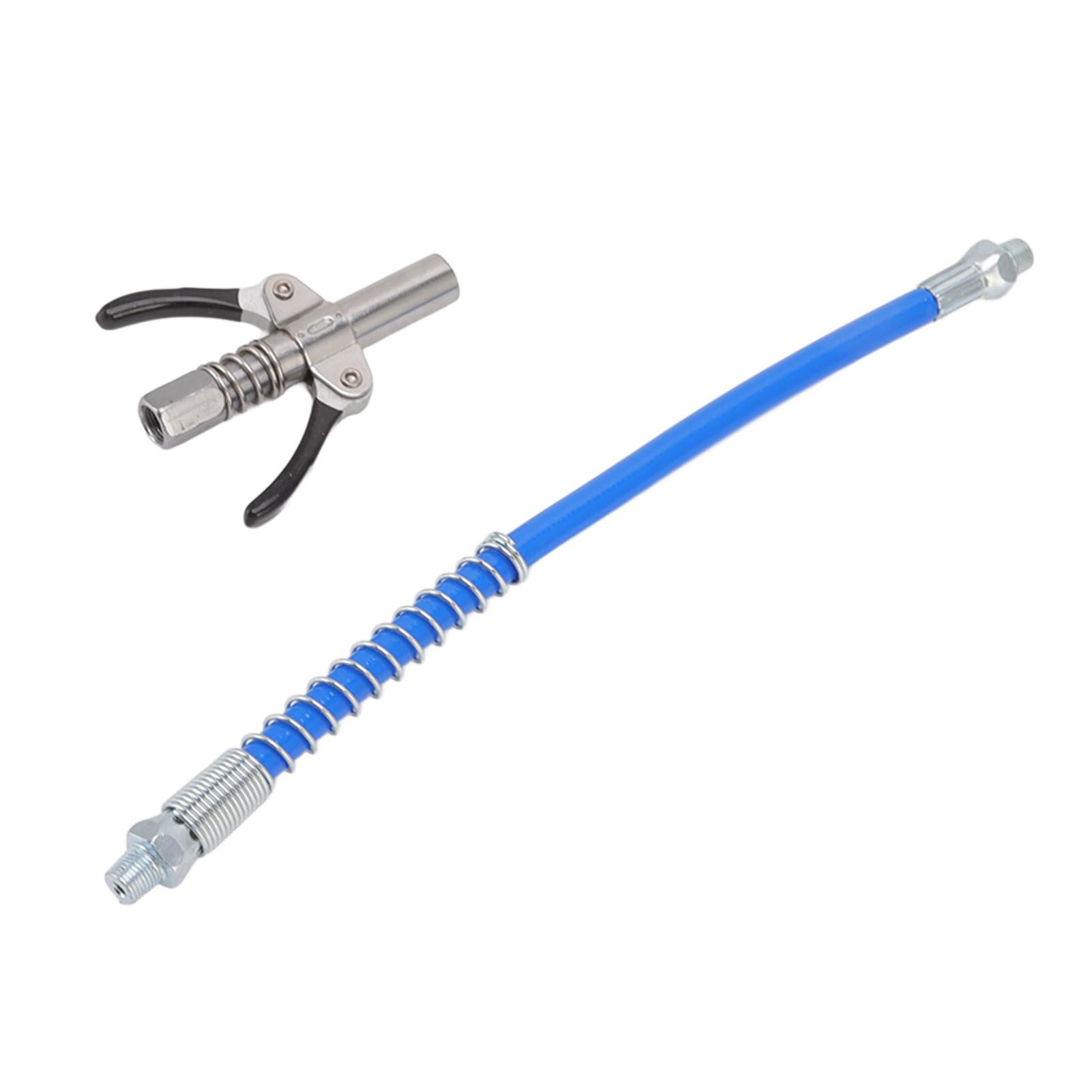 Grease Tool Coupler Electric Manual High Pressure Oil Nozzle Double Locking Clamp Grease Nozzle with 30.5cm Hose Male Thread G1/8 Type B 9x7x1.6cm/3.5x2.8x0.6in - Image 2