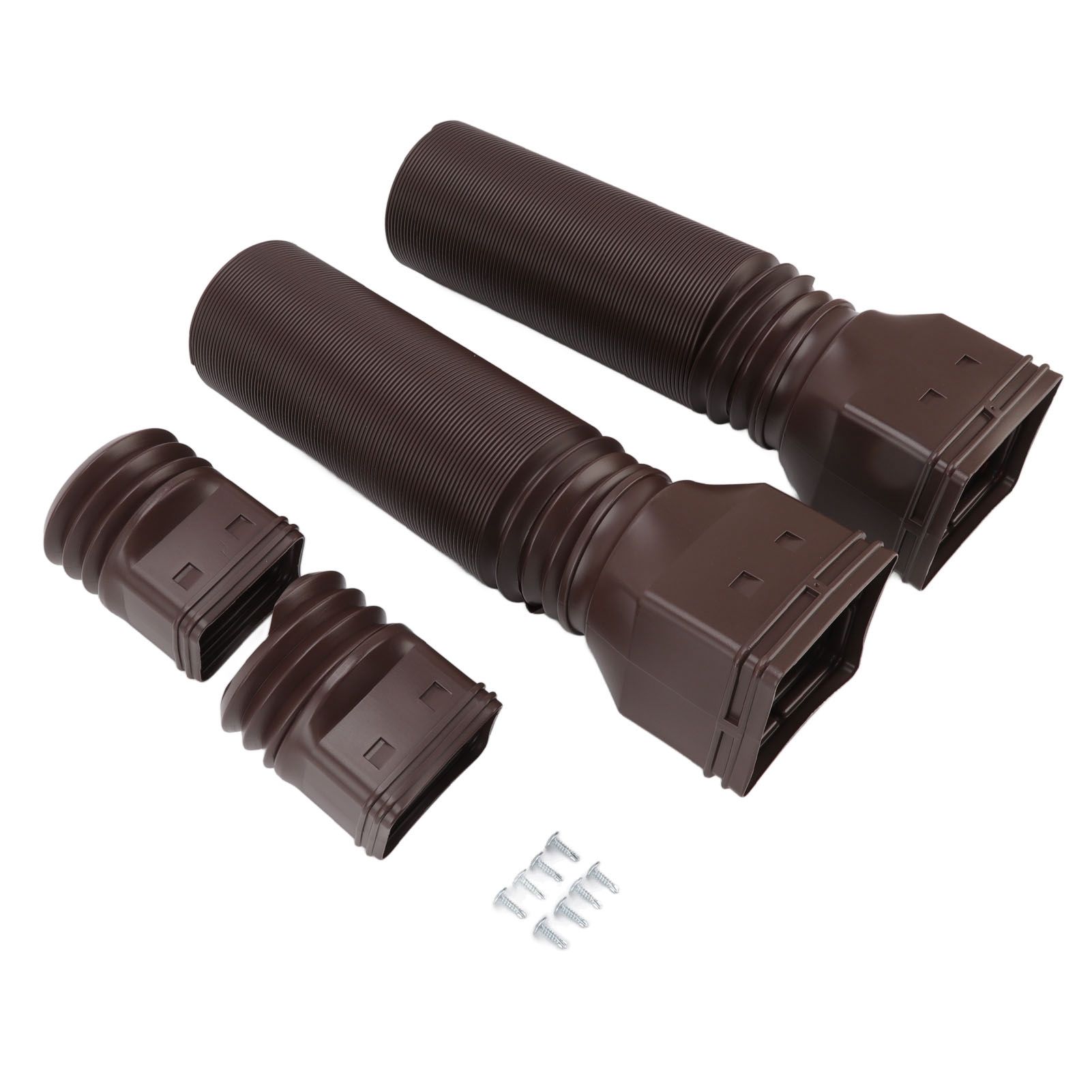 Rain Gutter Downspout Extensions Flexible Universal Drain Downspout Extender Drainage Connector Extendable From 20in to 29in Brown - Image 2