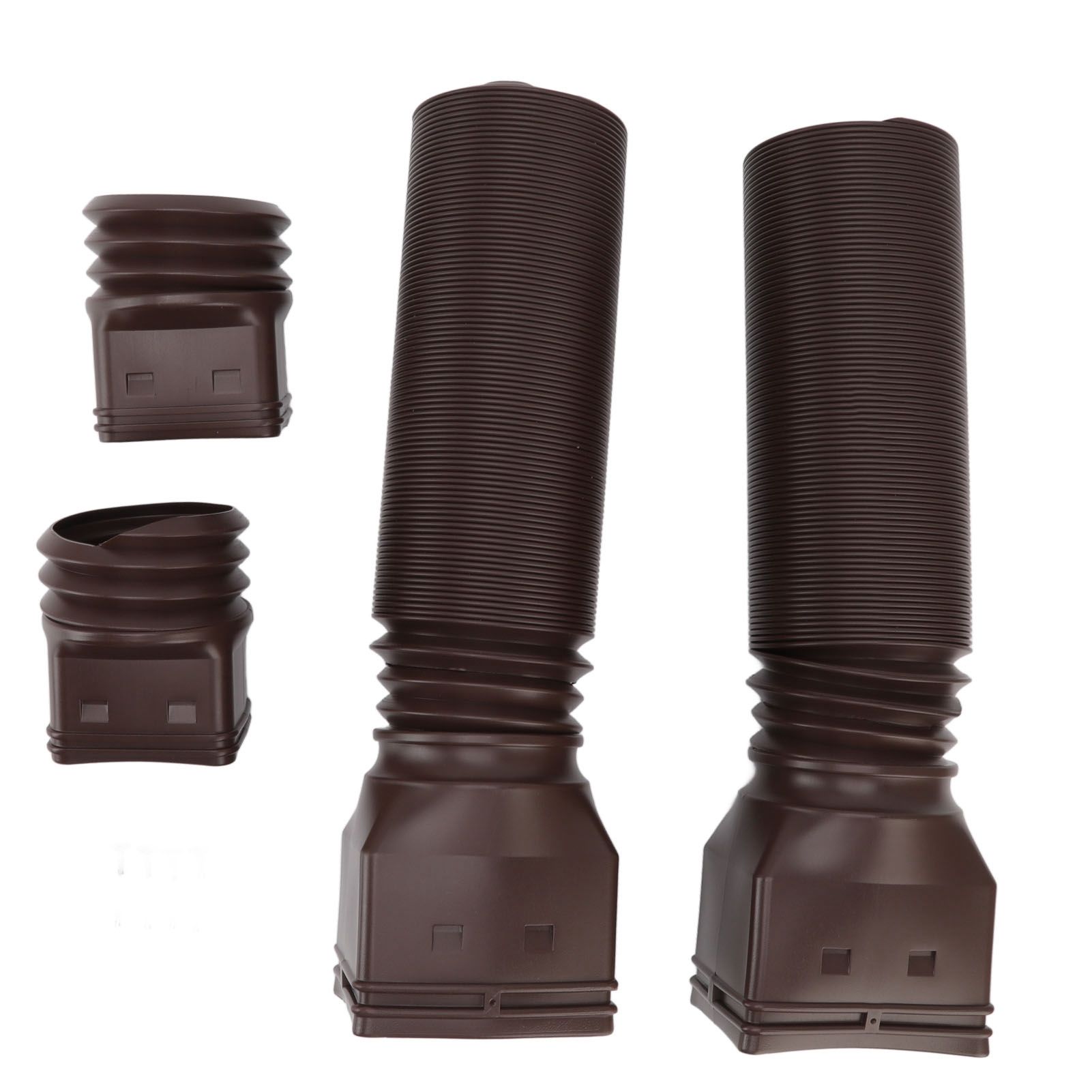 Rain Gutter Downspout Extensions Flexible Universal Drain Downspout Extender Drainage Connector Extendable From 20in to 29in Brown - Image 3