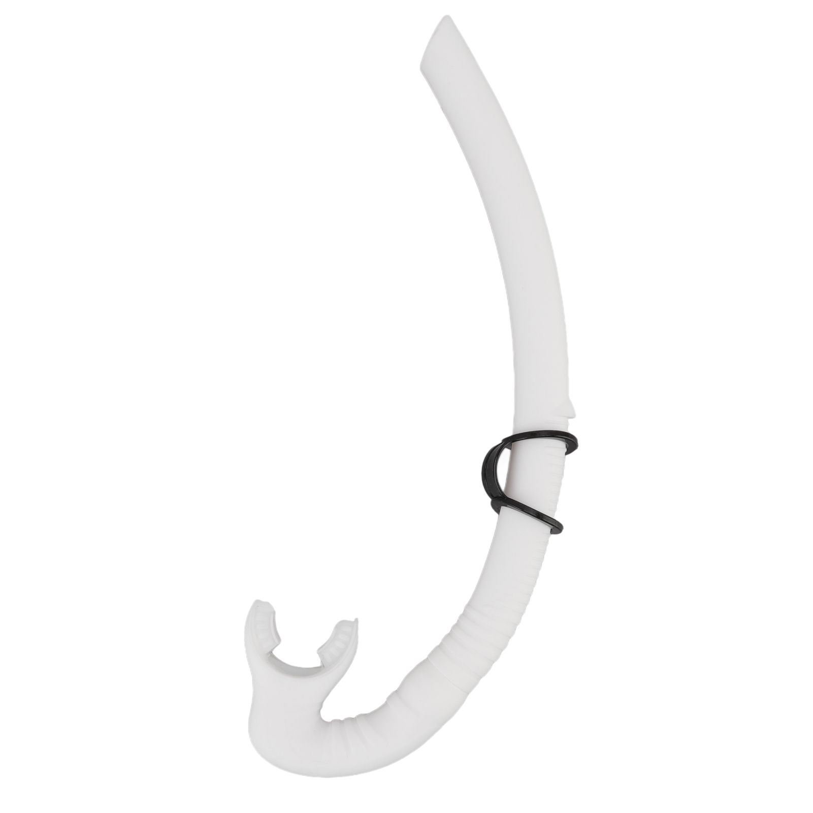 Diving Breathing Tube Foldable Soft Mouthpiece Silicone Freediving Snorkel for Spearfishing Swimming Snorkeling White - Image 1