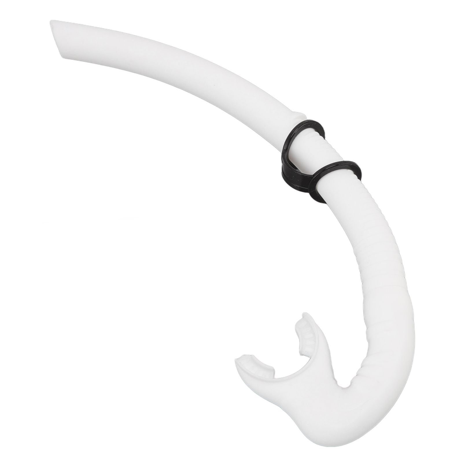 Diving Breathing Tube Foldable Soft Mouthpiece Silicone Freediving Snorkel for Spearfishing Swimming Snorkeling White - Image 2