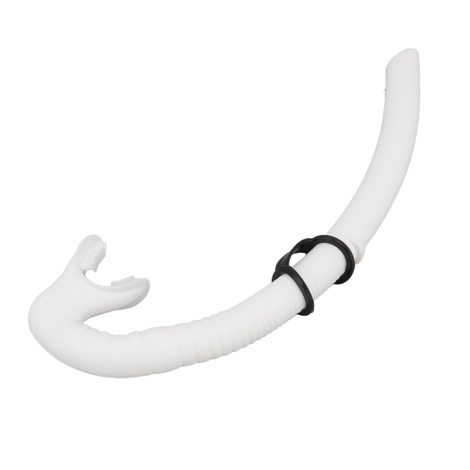Diving Breathing Tube Foldable Soft Mouthpiece Silicone Freediving Snorkel for Spearfishing Swimming Snorkeling White - Image 4
