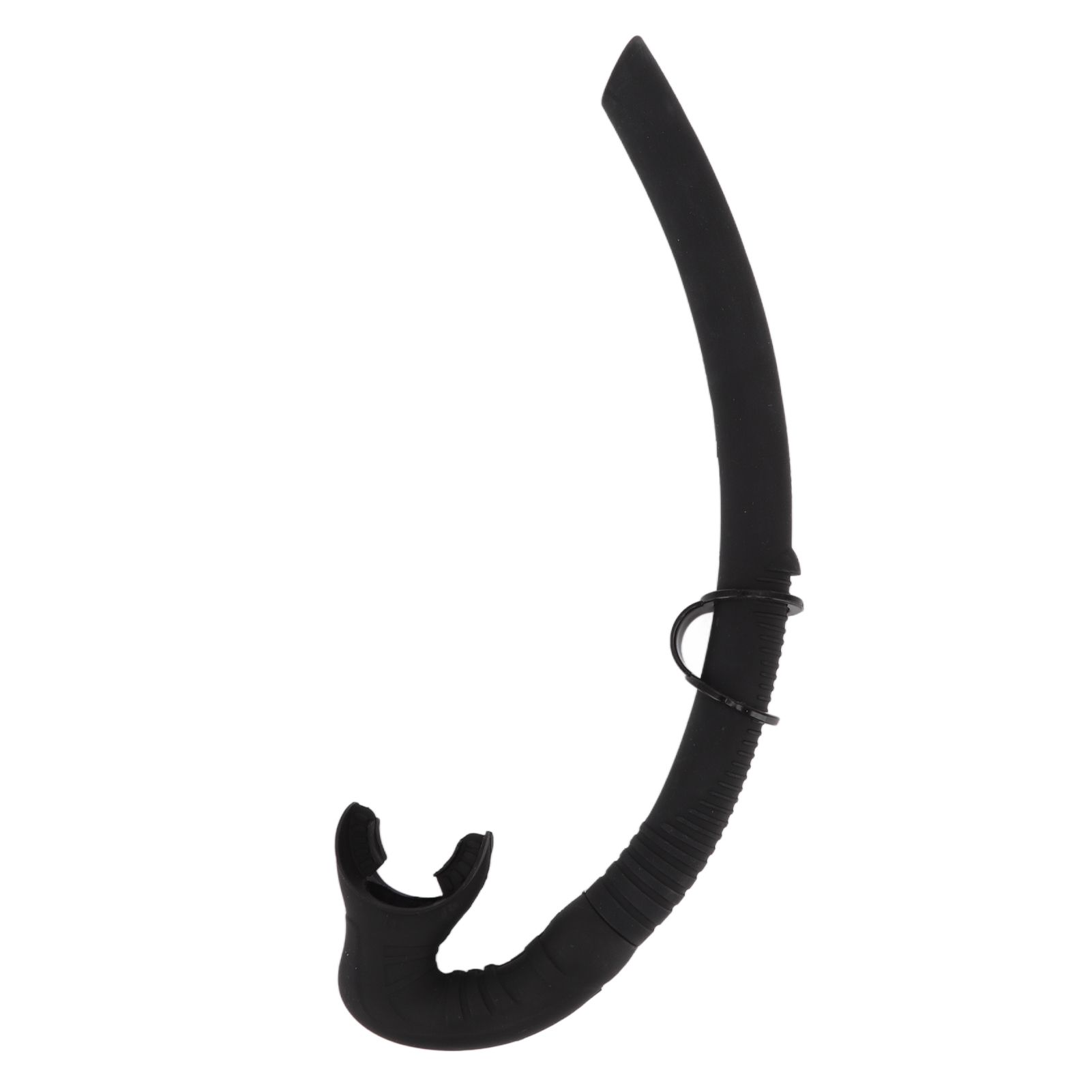 Diving Breathing Tube Foldable Soft Mouthpiece Silicone Freediving Snorkel for Spearfishing Swimming Snorkeling Black - Image 1