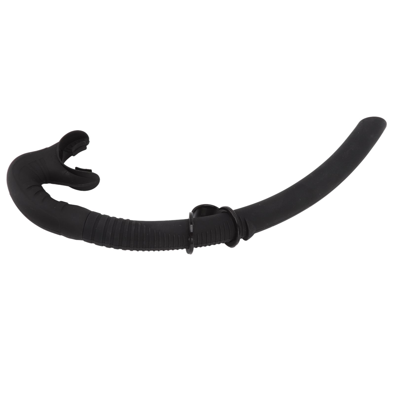 Diving Breathing Tube Foldable Soft Mouthpiece Silicone Freediving Snorkel for Spearfishing Swimming Snorkeling Black - Image 2