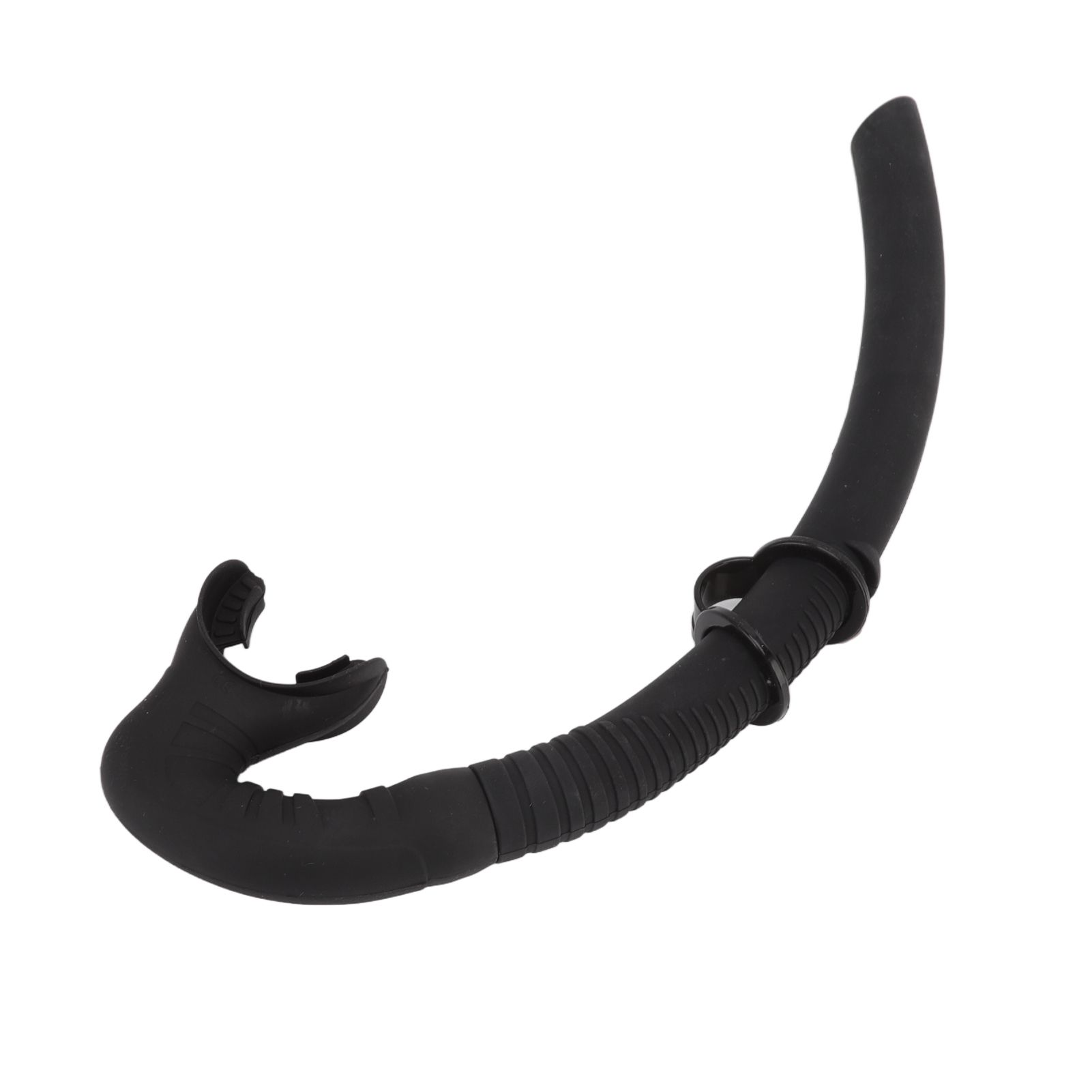 Diving Breathing Tube Foldable Soft Mouthpiece Silicone Freediving Snorkel for Spearfishing Swimming Snorkeling Black - Image 3