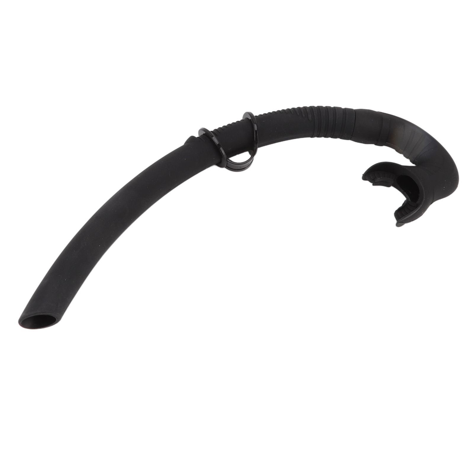 Diving Breathing Tube Foldable Soft Mouthpiece Silicone Freediving Snorkel for Spearfishing Swimming Snorkeling Black - Image 4
