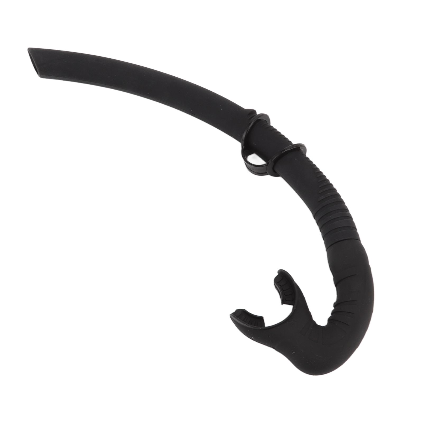 Diving Breathing Tube Foldable Soft Mouthpiece Silicone Freediving Snorkel for Spearfishing Swimming Snorkeling Black - Image 6